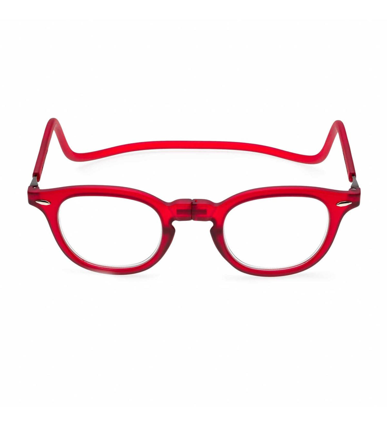 Contacta Lock Reading Glasses for Men & Women - Red +2.50 Diopters Magnetic Rigid Collar & Adjustable Sticks - Includes Glasses Holder - Lightweight 33g - Buy Online on GoSupps.com
