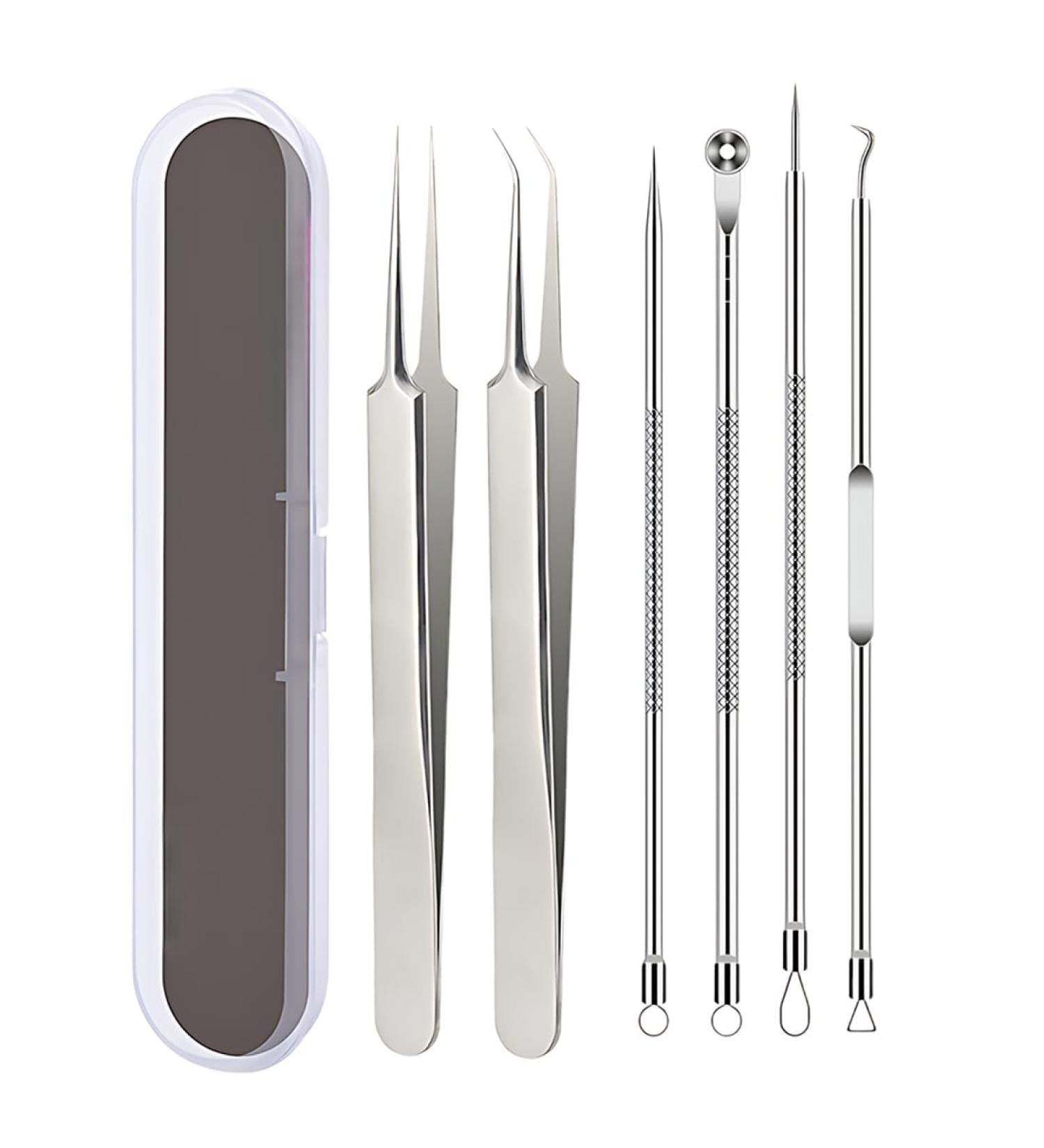 ZAMXHUG Blackhead Remover 6 Pieces Pimple Crusher Blackhead Removal Tools Blackhead Removal Blackhead Removal Zit Ingrown Pimples Suitable for Men and Women Stainless Steel - Buy Online on GoSupps.com