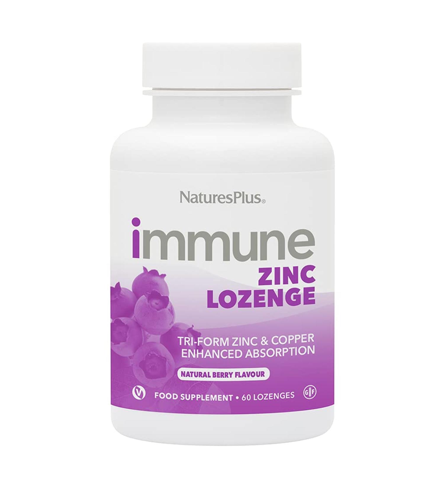 Nature's Plus Immune Zinc Berry Lozenges - 60 Count for Immune Support - Buy Online on GoSupps.com