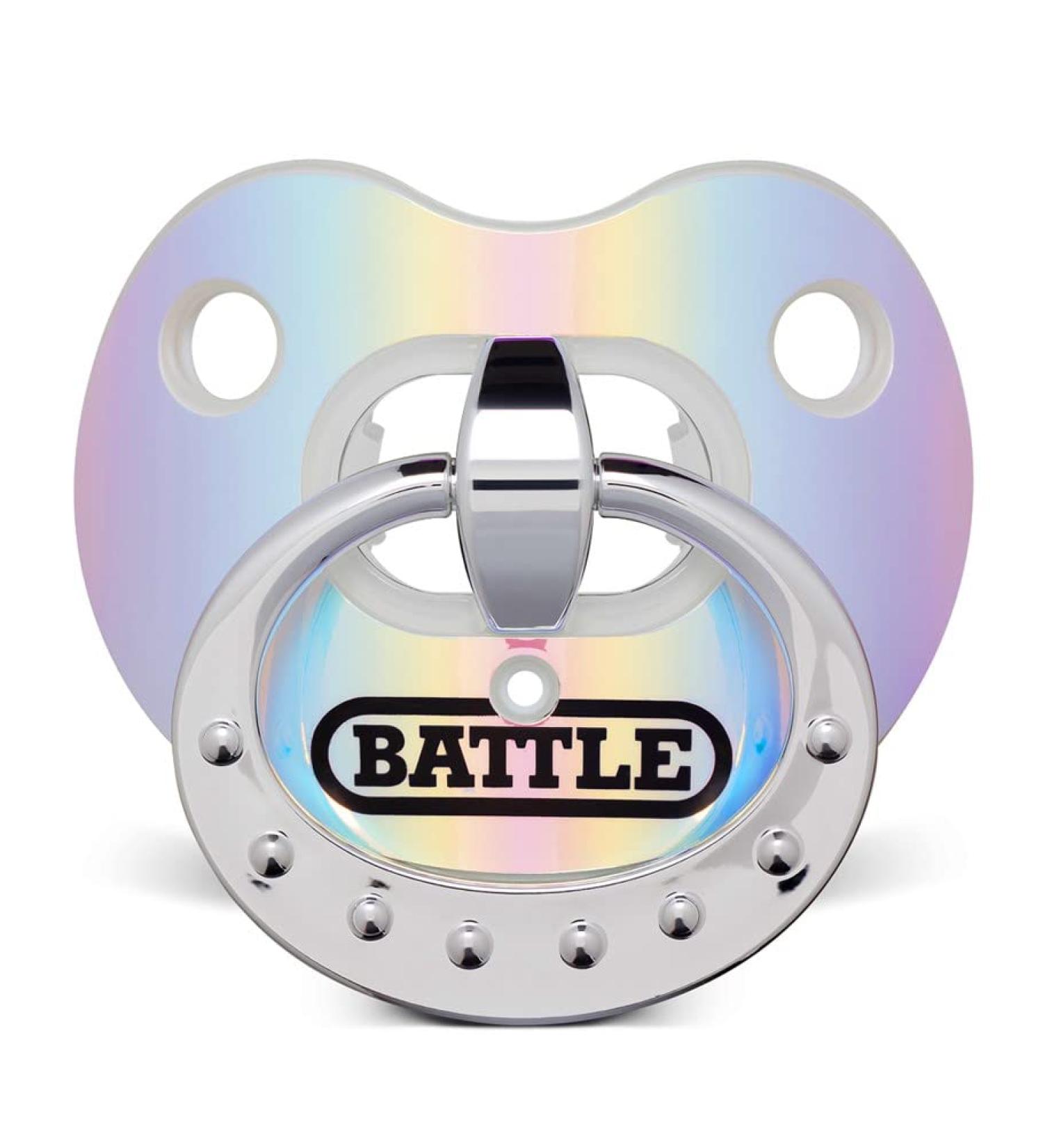 Battle Sports Binky Oxygen Lip Protector Football Mouthguard for Adults and Youth (Iridescent Blue/Purple)