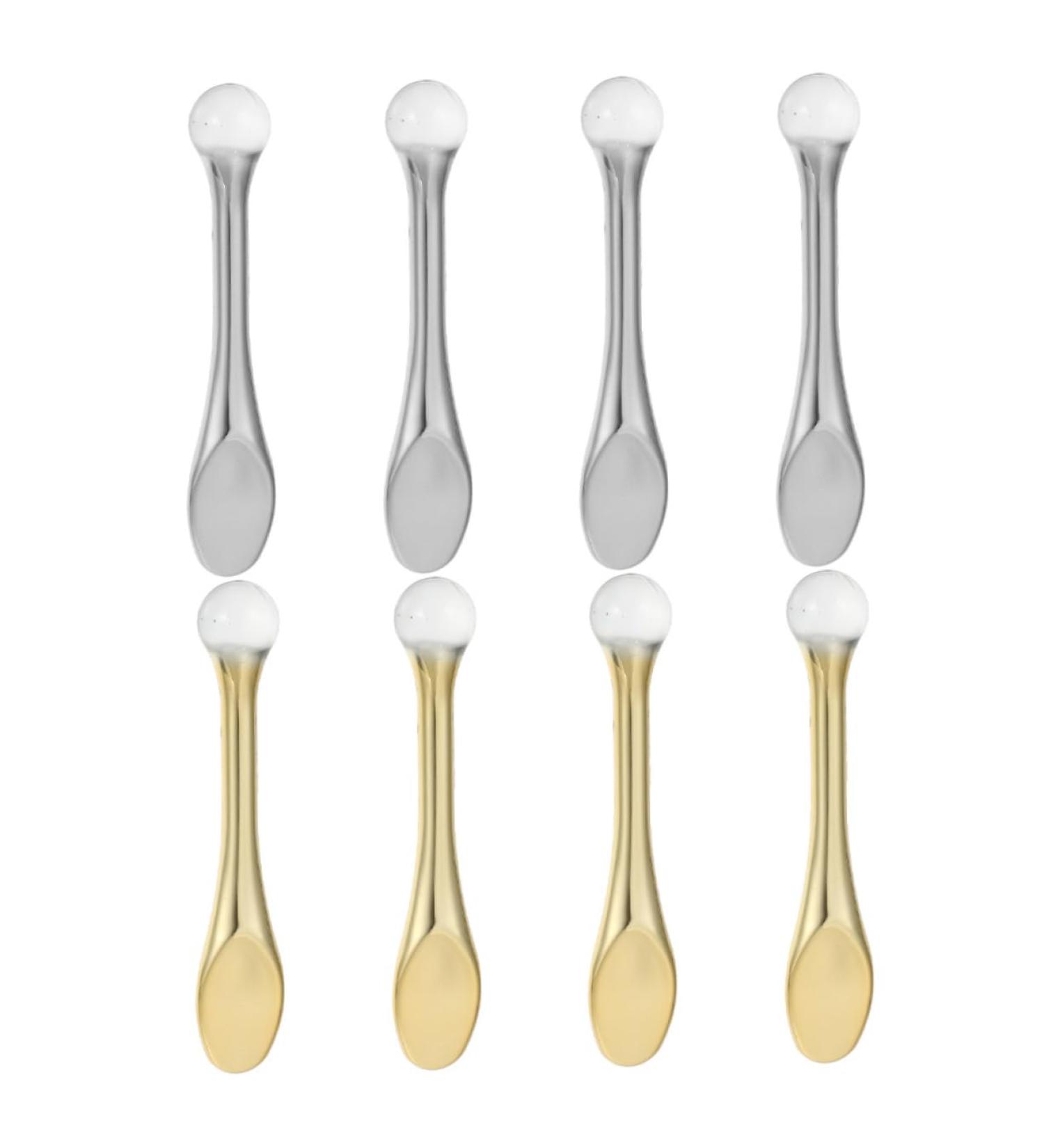 POPETPOP 8pi ces Applicateur de Cr me Contour des Yeux avec B tonnet Int gr Outil pour Soulager la Fatigue Oculaire Maquillage et Spatule pour Soin du Visage moyen argent dor  - Buy Online on GoSupps.com