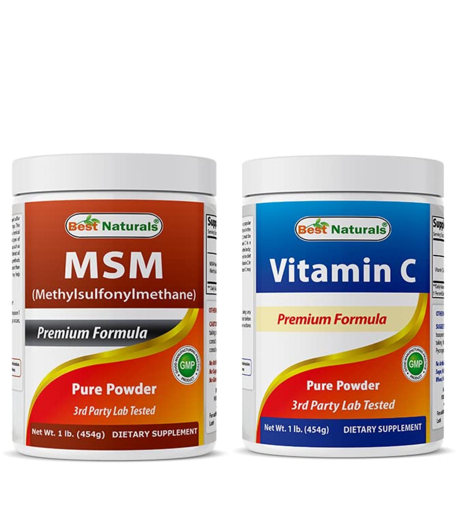 Best Naturals MSM Powder & Vitamin C Powder - Buy Online on GoSupps.com