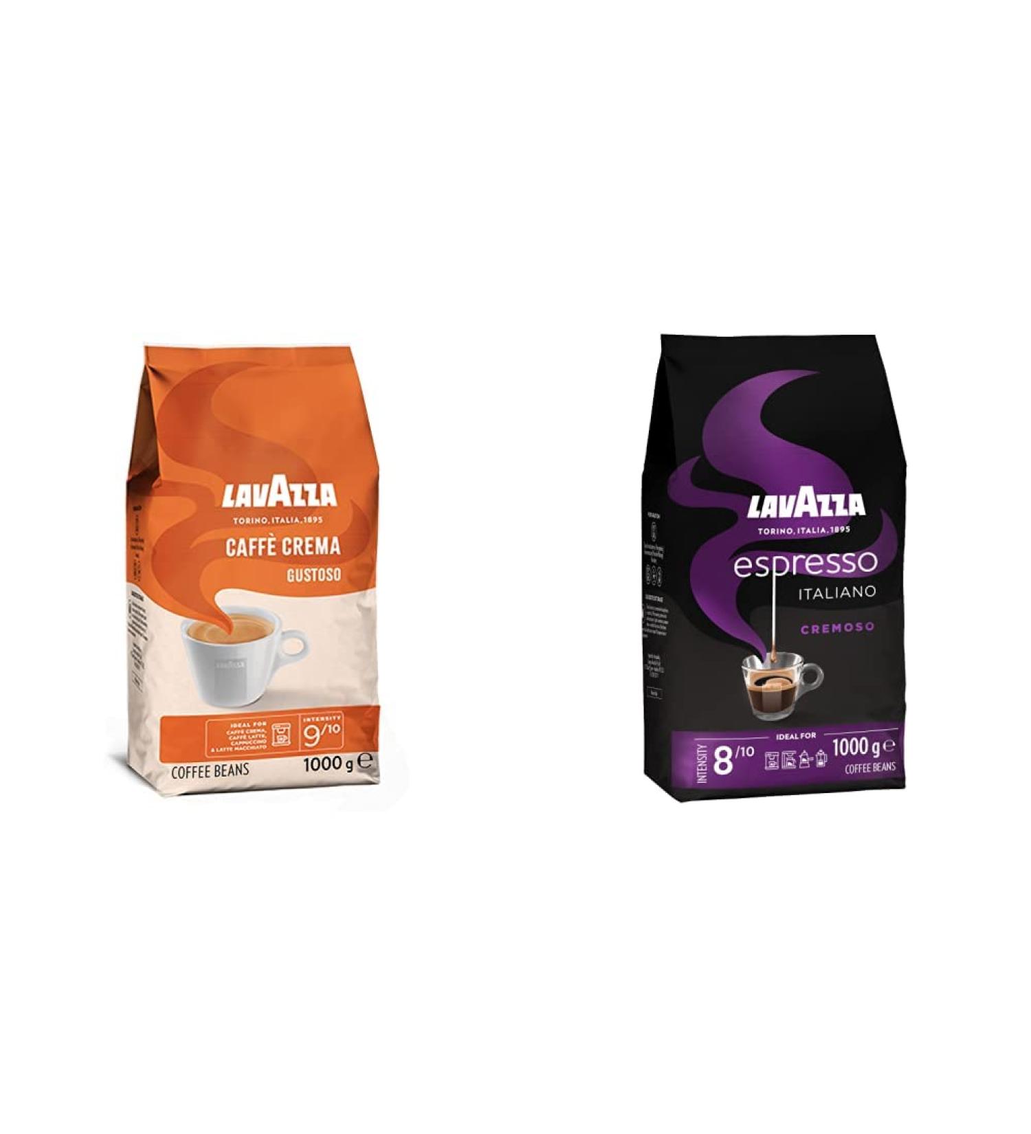 Lavazza Caff Crema Gustoso & Espresso Italiano Cremoso Coffee Beans Bundle - Intensity 9/10 & 8/10 1kg Aromatic Blend of Spices and Cocoa - International Shipping Available - Buy Online on GoSupps.com