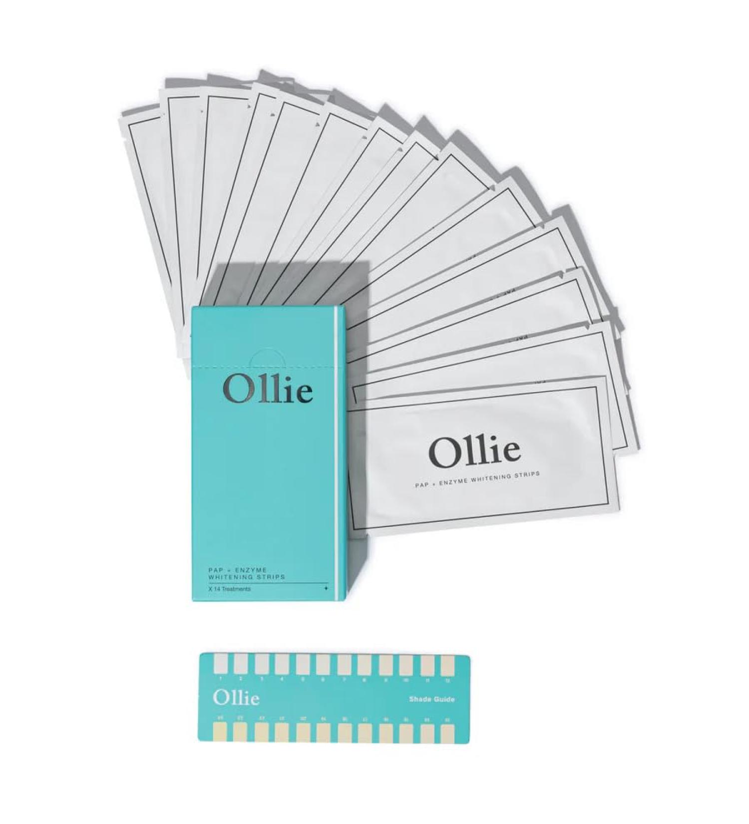 Ollie Enzy Sensitive Teeth whitening Strips (Hydrogen Peroxide-Free) 14 Treatments of Professional Teeth Whitener with Enzyme Whitening Technology ft. Hydroxyapatite Pap & Tannase Enzyme - Buy Online on GoSupps.com