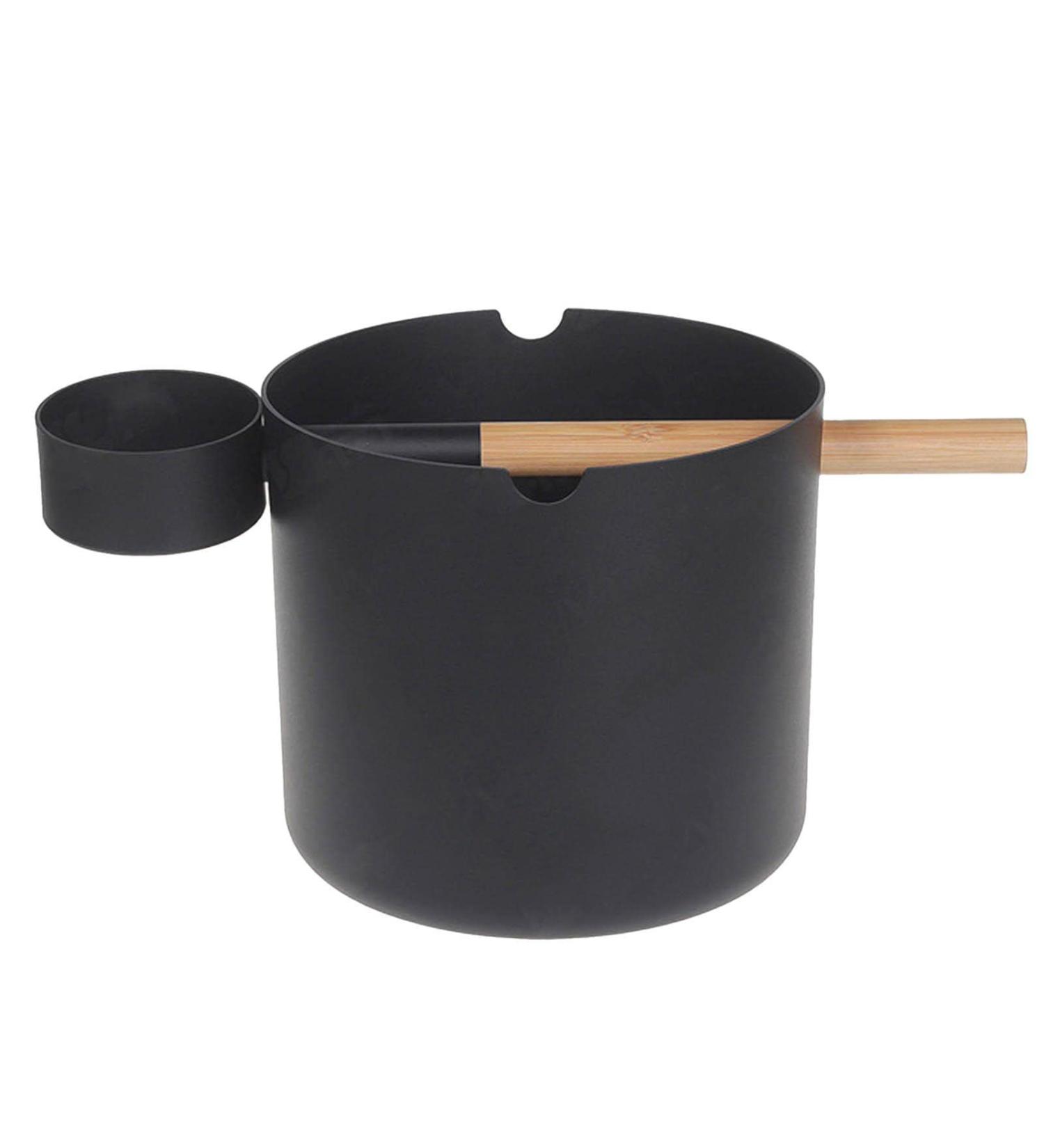 Aluminum Sauna Bucket 7L Aluminum Bucket Large With Spoon Aluminum Sauna Barrel Black Sauna Bucket Handmade Sauna Bucket Sauna Spa Accessory - Buy Online on GoSupps.com
