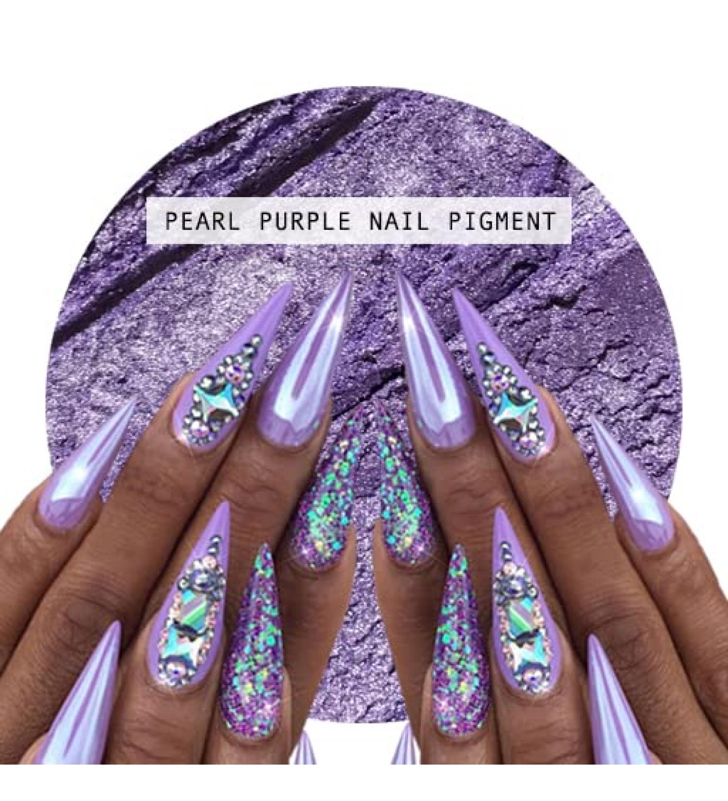 Lilac Purple Chrome Powder Pigment Pearl Nail Pigment Art Shiny Dust Glitter