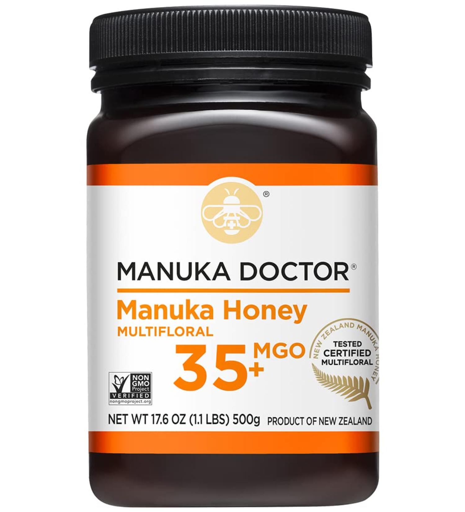 Manuka Doctor Multifloral Manuka Honey MGO 35+ - 17.6 oz (500g) - Premium Health Boost - Buy Online on GoSupps.com