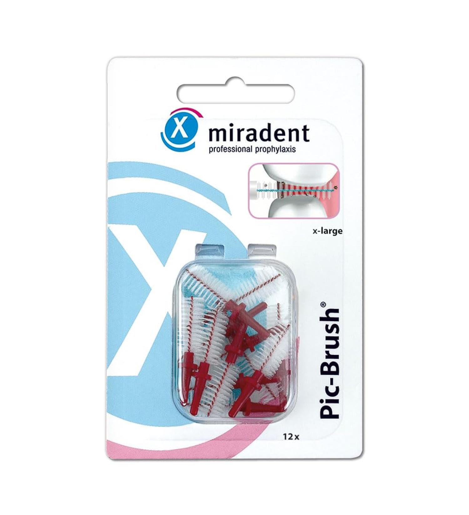 MIRADENT Interd.Pic-Brush replacement brush x-large burgundy 12 pcs