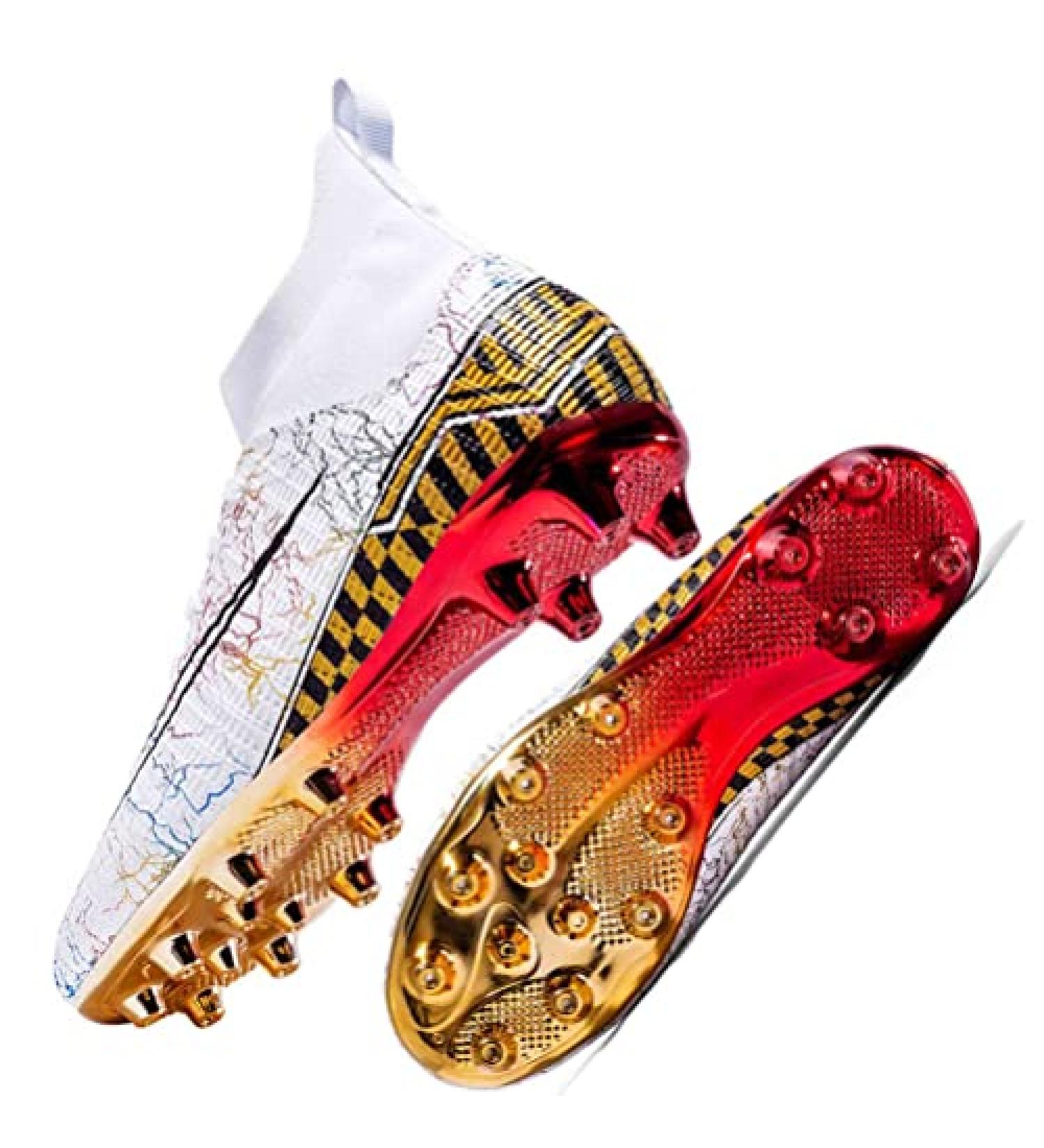 Niber Men's Boys Turf Cleats Soccer Athletic Football Shoes - White | Size 6 Big Kid - Buy Online on GoSupps.com