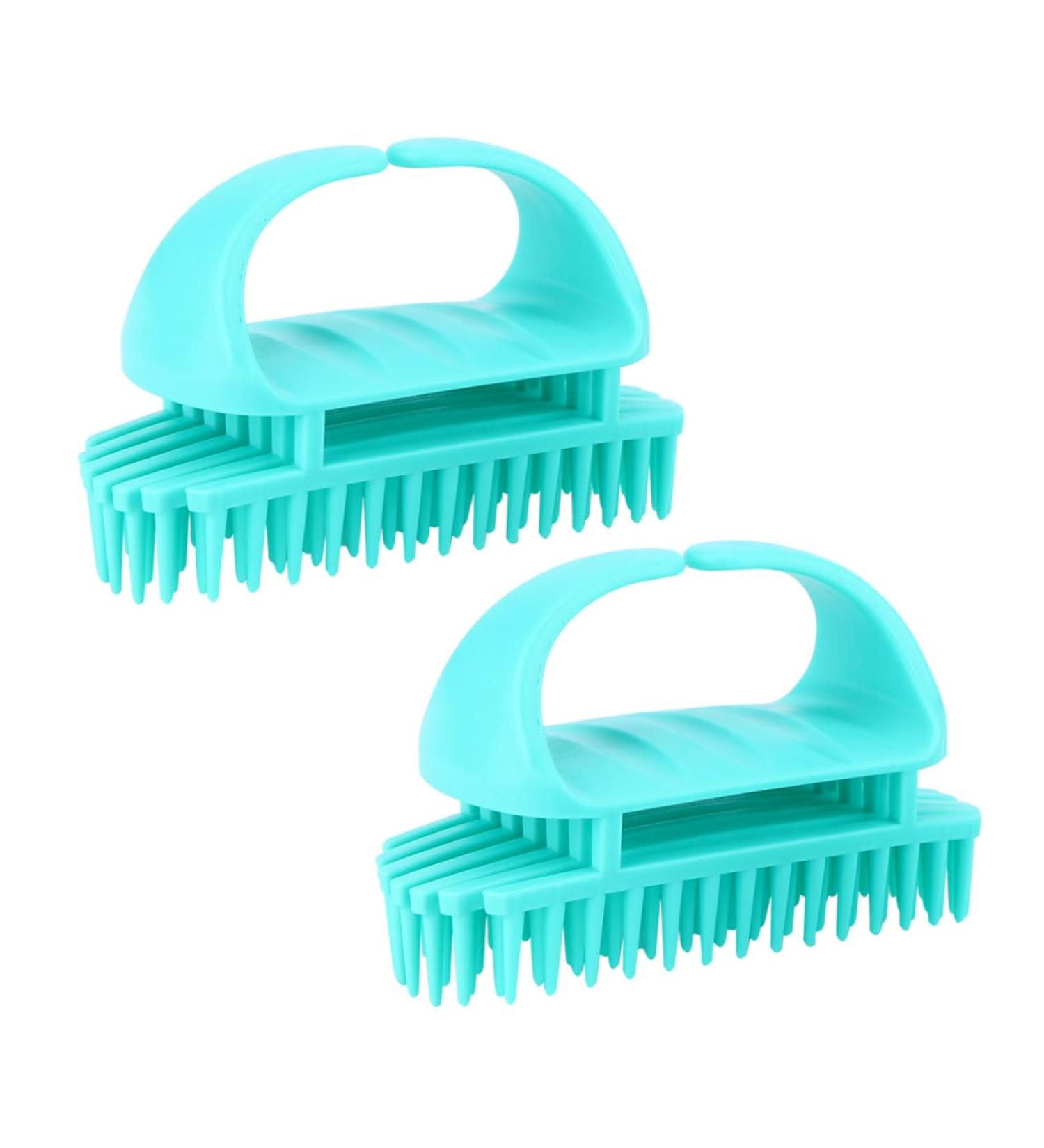 Bcoath 2-Piece Silicone Shampoo Brush Set - Scalp Massager for Adults | Hair Washing & Head Massage Brush (10.5x7x5.5cm Blue) - International Shipping Available - Buy Online on GoSupps.com