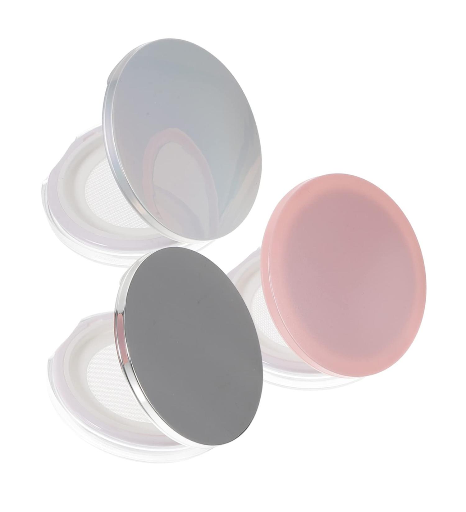 NOLITOY 3pcs Powder Box with Mirror Powder Compact Blush Makeup Empty Powder Case Powder Puff Sieve - Buy Online on GoSupps.com
