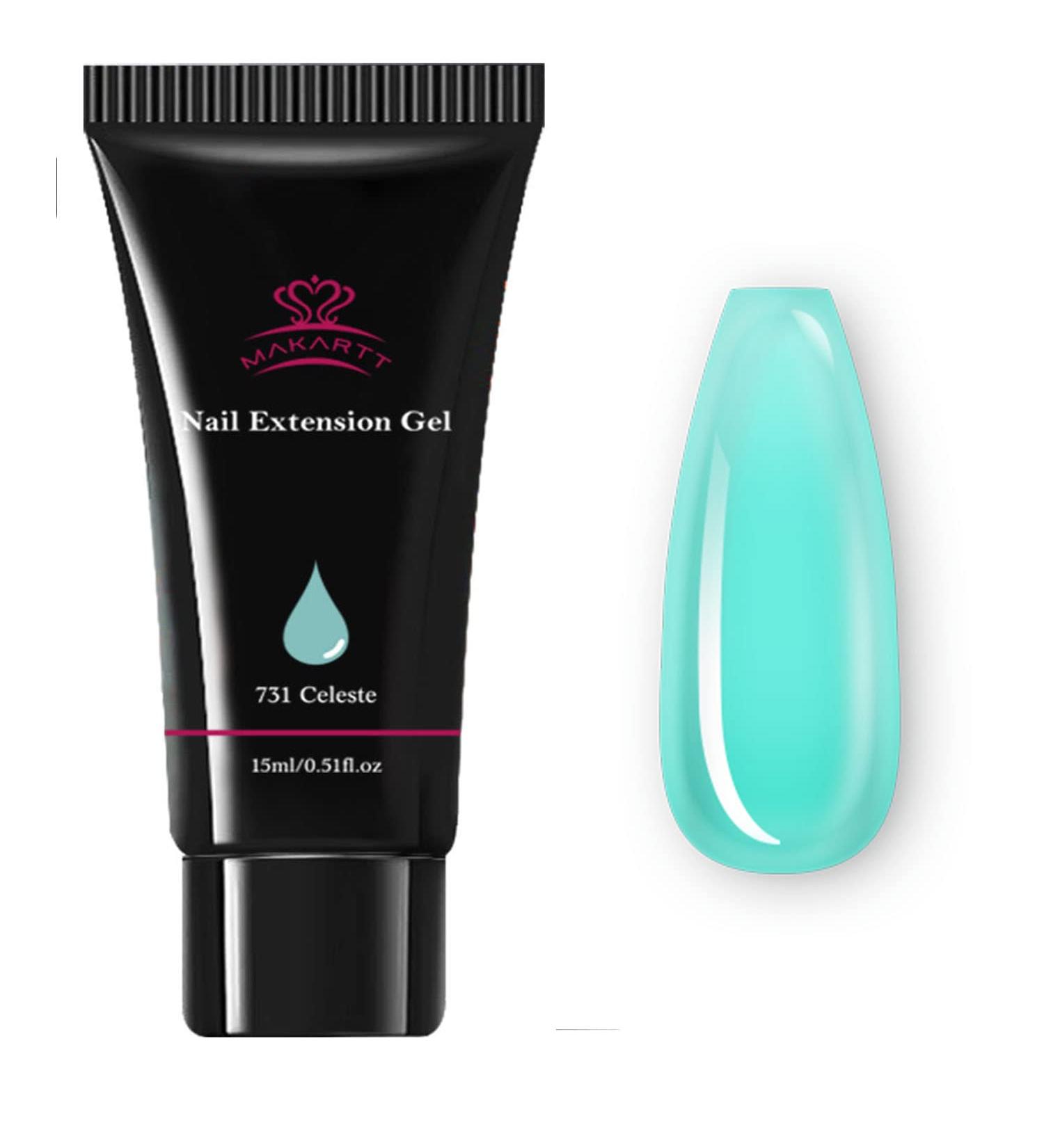 Makartt Jelly Poly Nail Gel - 15ml Green Translucent Builder Gel for Nail Extension and Art - Professional Salon Quality - Buy Online on GoSupps.com