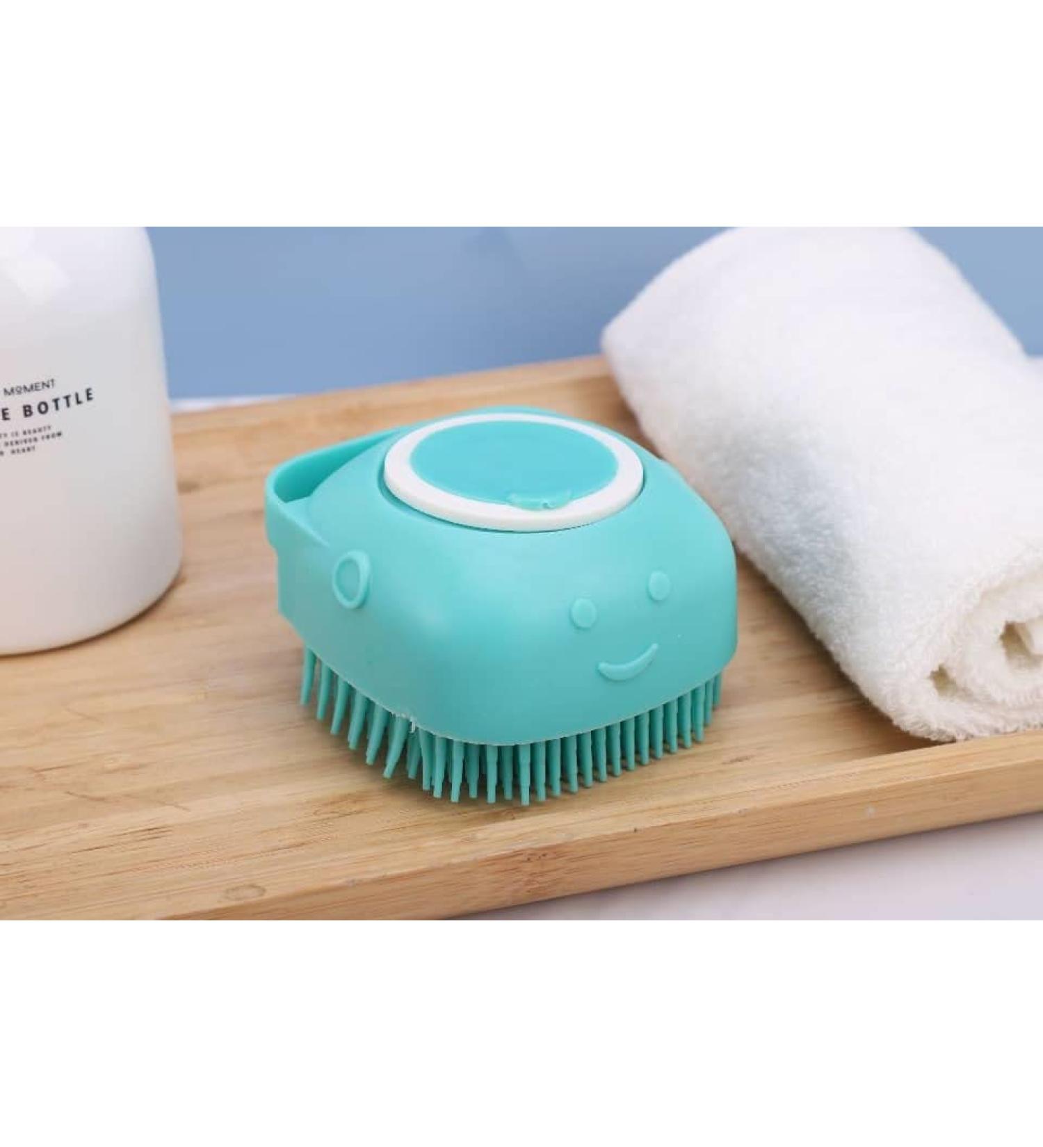 Silicone Massage Bath Brush - Blue | Exfoliating Body Scrubber - Buy Online on GoSupps.com