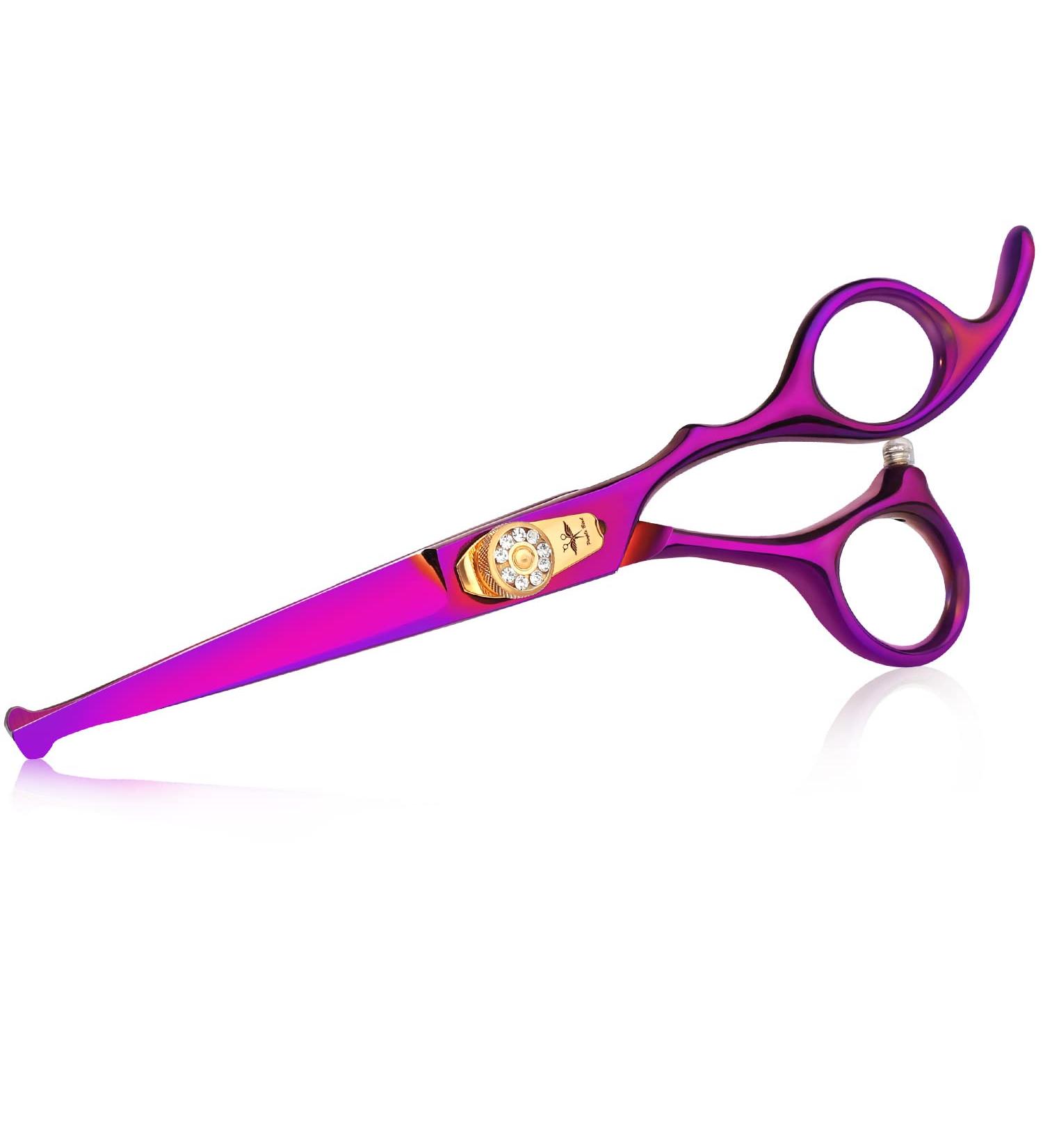 PURPLEBIRD Kids Safety Hairdressing Scissors 6 Inch - Professional Salon Barber Scissors for Children - Purple Cutting Scissor - Buy Online on GoSupps.com