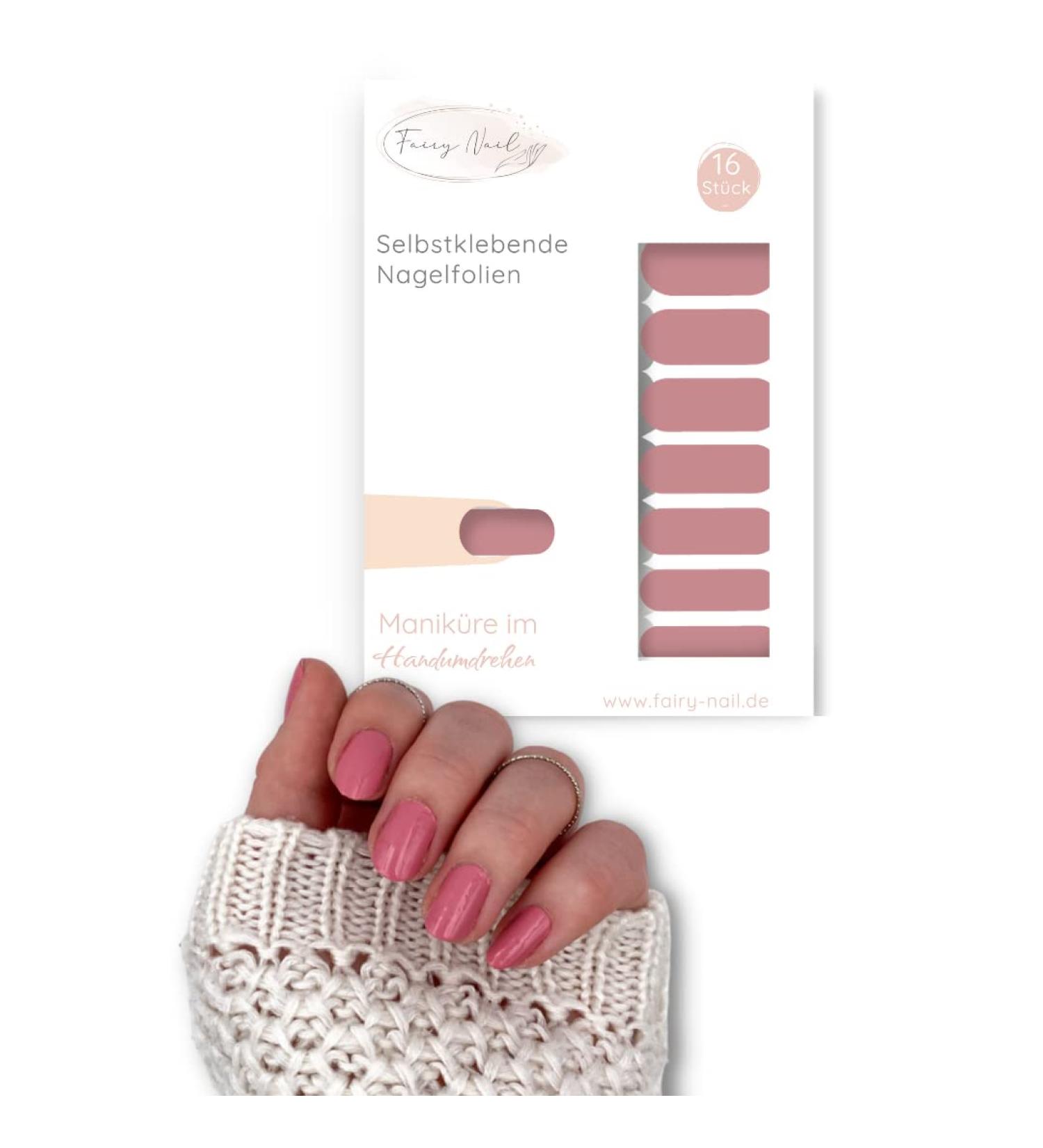 Fairy Nail Self-Adhesive Nail Foils - Rose Nail Wraps & Stickers | 16 Polish Strips for Stunning Manicures | International Shipping Available - Buy Online on GoSupps.com