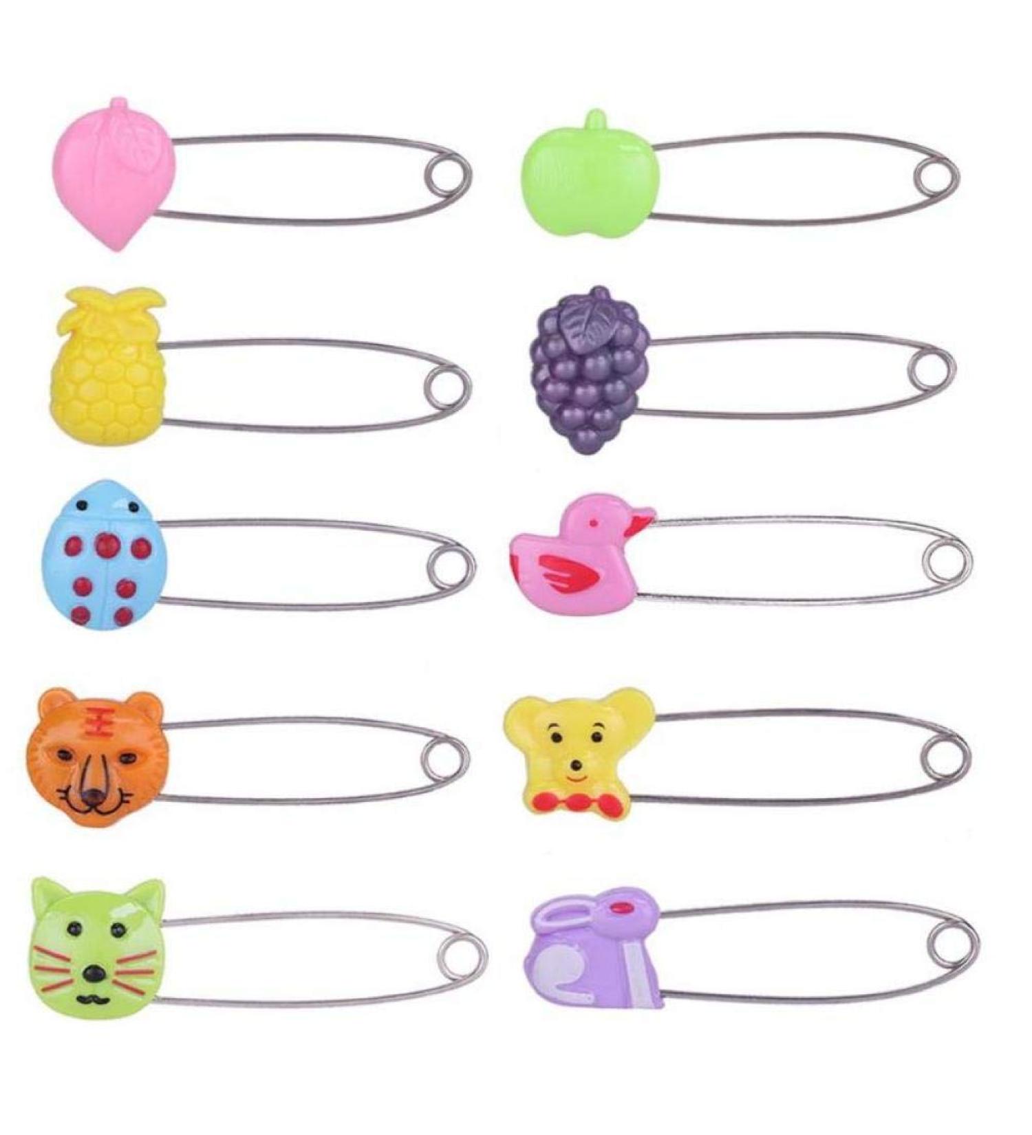 Culer 4pcs Nappy Pins - Plastic Head Safety Pin Clips for Cloth Diapers & Bibs | Baby & Toddler Essentials - Buy Online on GoSupps.com