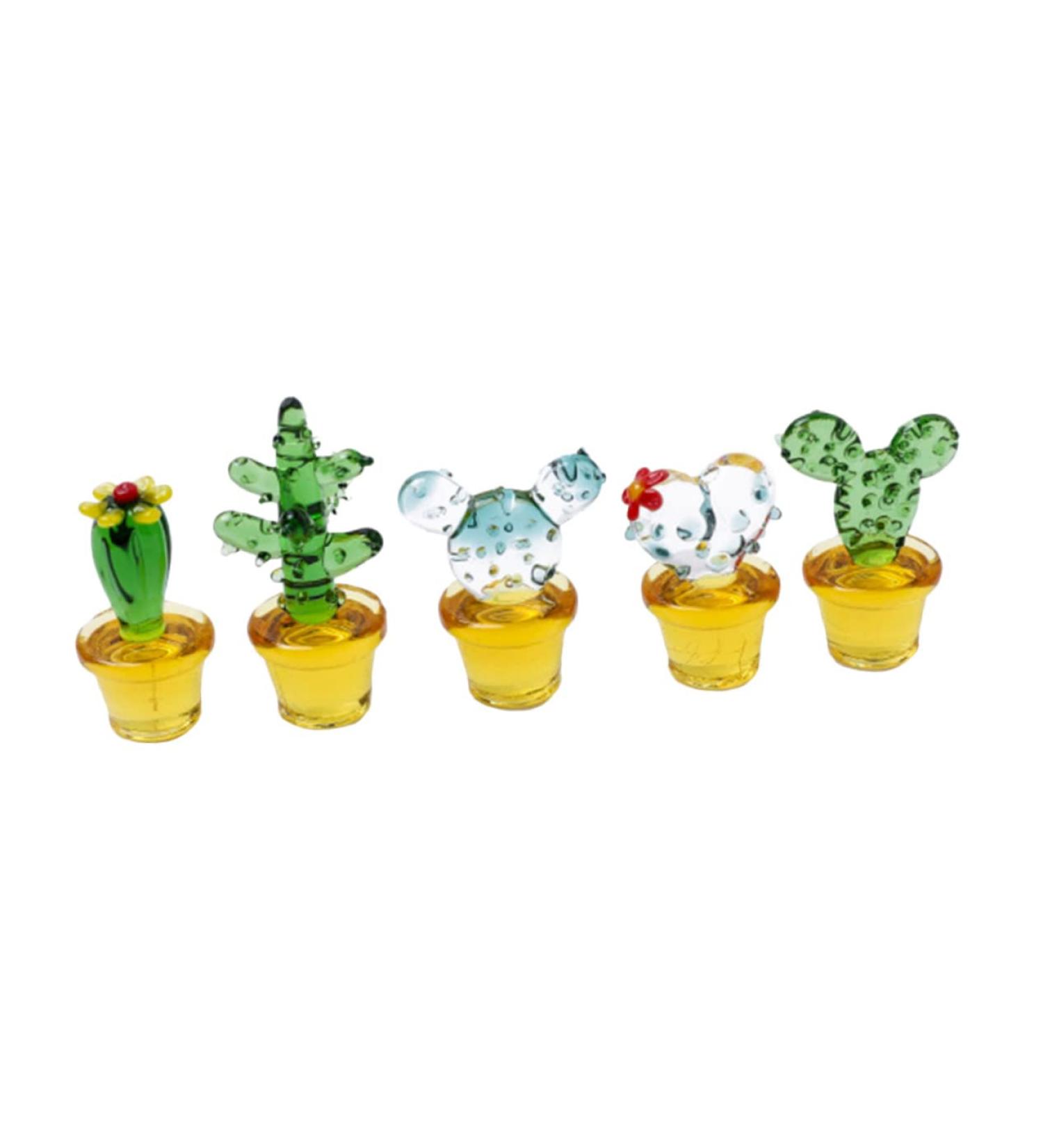 Zerodeko Car Toys 5 Pcs Cactus Decoration Cactus Figurine Vitroleros Para Mini Ornament Steam Cleaner Glass Sculpture Glass Cactus Decor Mini Figurine Crafts Car Glasses Soda Lime Glass - Buy Online on GoSupps.com