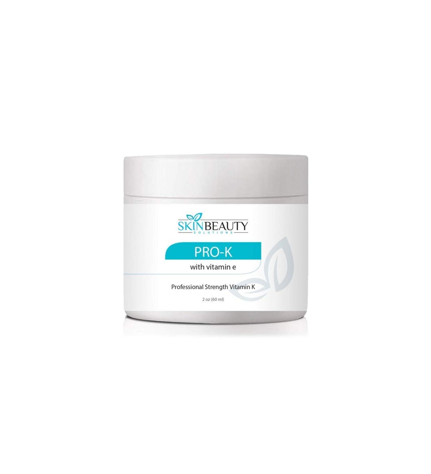 Skin Beauty Solutions 4oz -Pro-K Vitamin K Cream Professional Strength- Rosacea Capillaries Thread Spider Varicose Veins Puffy Dark Under Eye Circles. Guaranteed to Work 2 Ounce (Pack of 1)
