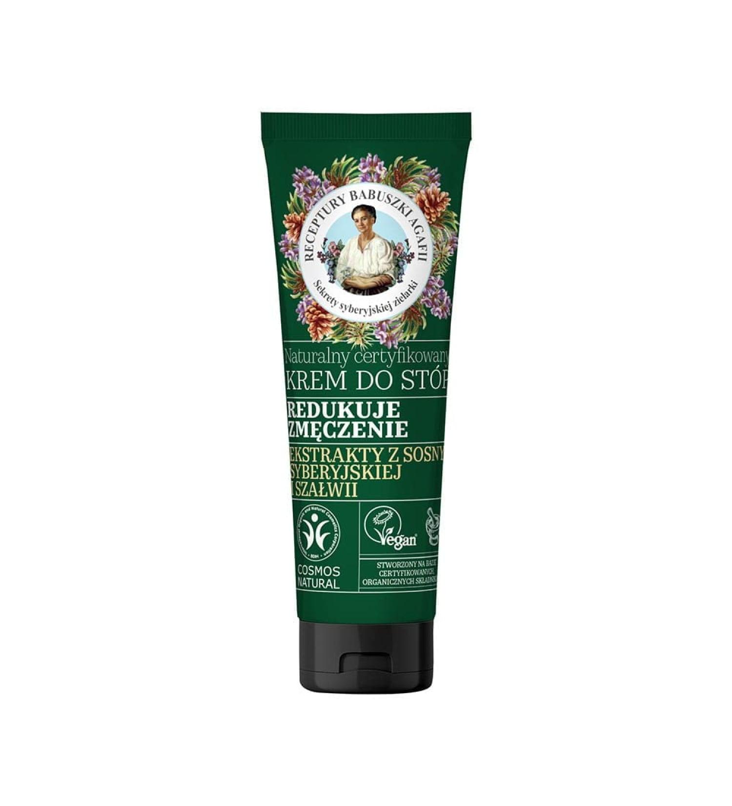 Babushka Agafja. Natural certified foot cream Anti fatigue 75 ml
