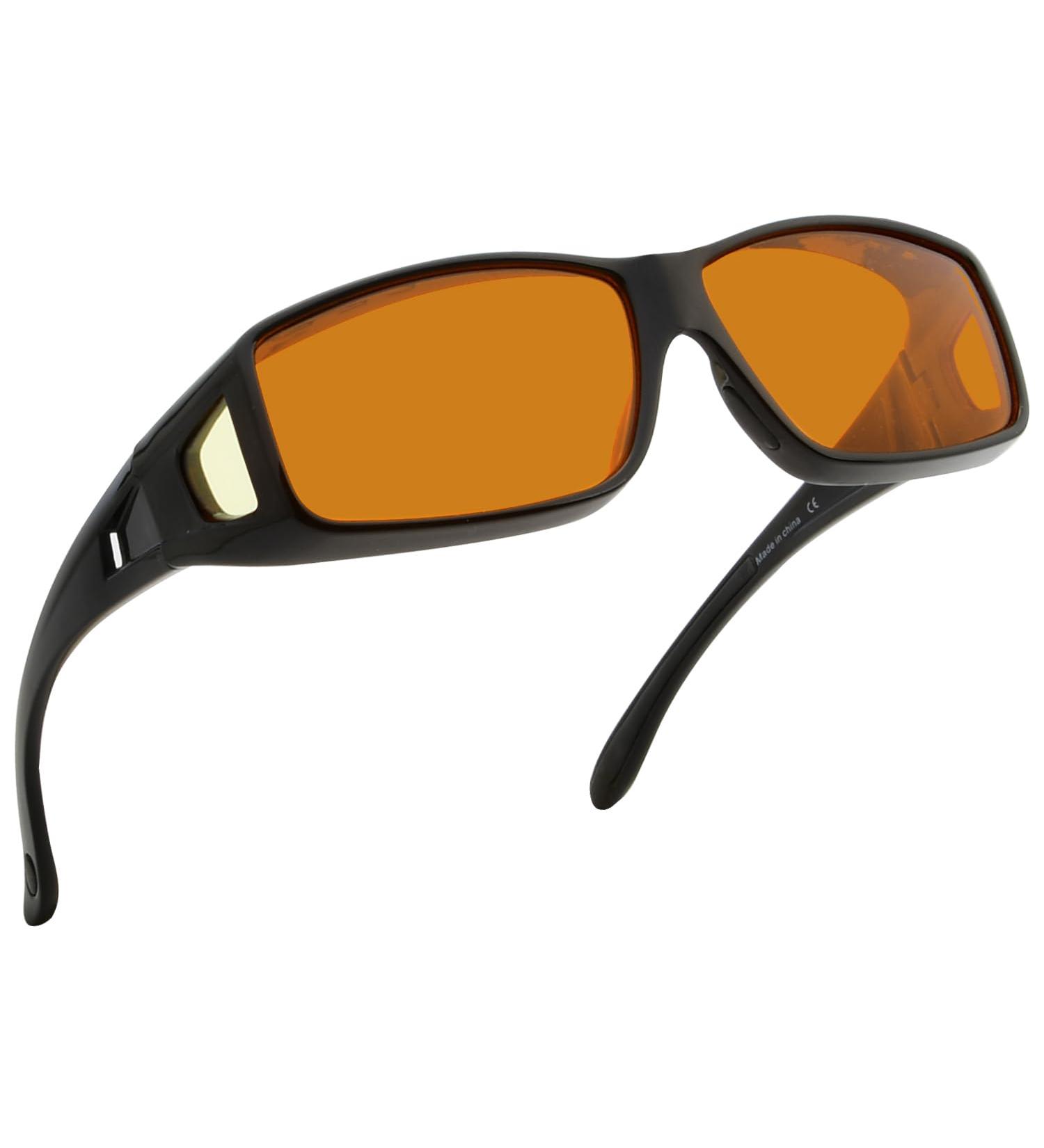 BLUELESS Fitover Glasses 100% Blue Light Blocking Computer Glasses & Orange Tinted Sleep Glasses | Black 05 - Buy Online on GoSupps.com