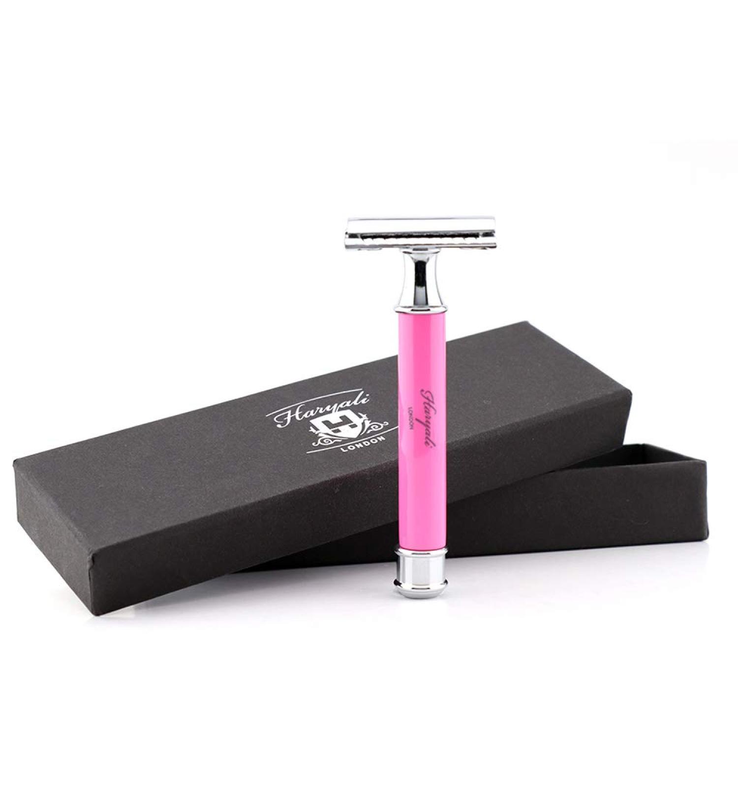 Shop Haryali London Pink Handle Razor Plane - Compatible with Double-Edged Blades for Men & Women | Perfect Shave Every Time - Buy Online on GoSupps.com