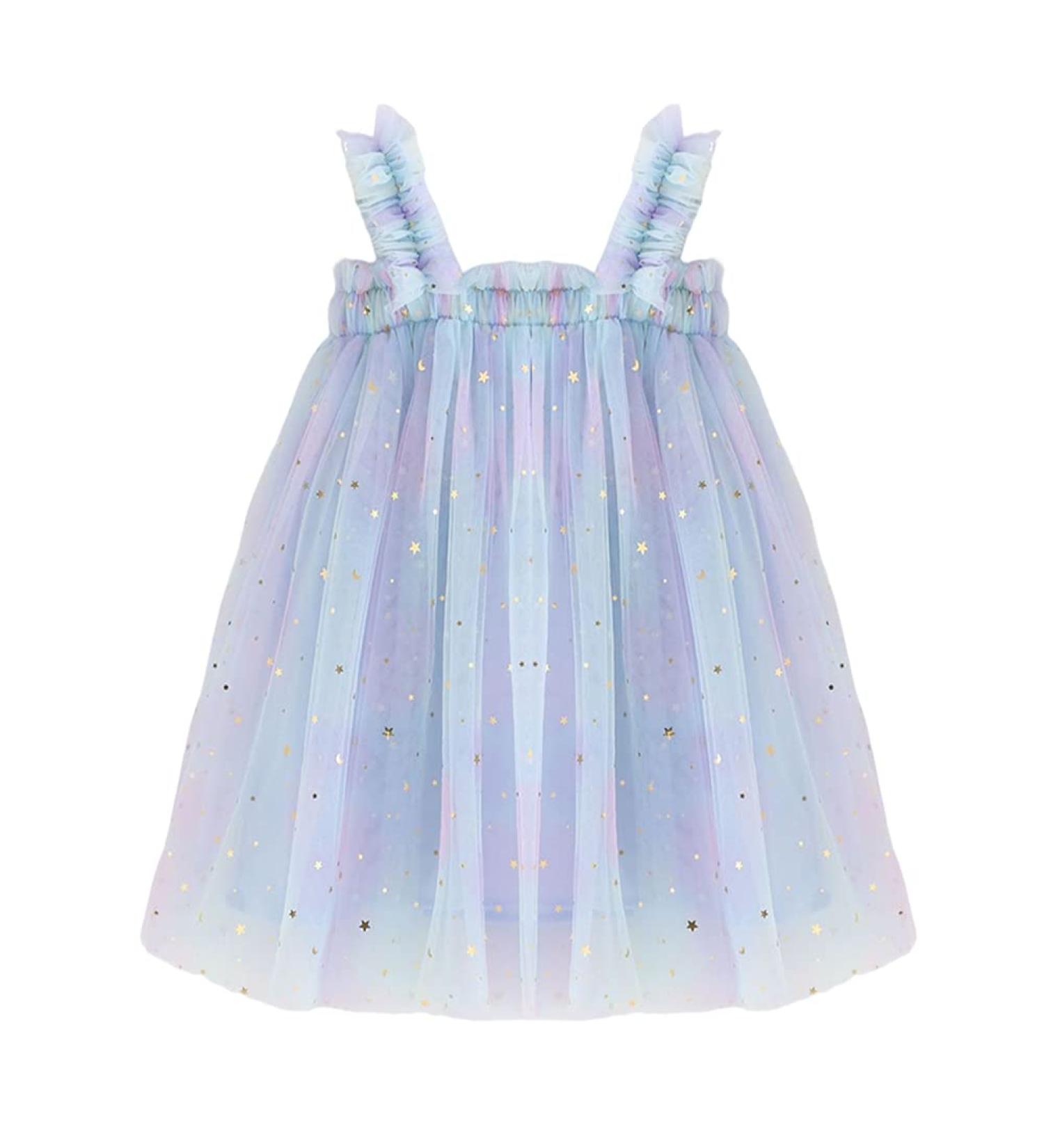 PythJooh Baby Girl Tulle Dress - Sleeveless Butterfly Wings Tutu Princess Dress for Toddler Girls 3-4 Years, Starry Blue - Buy Online on GoSupps.com