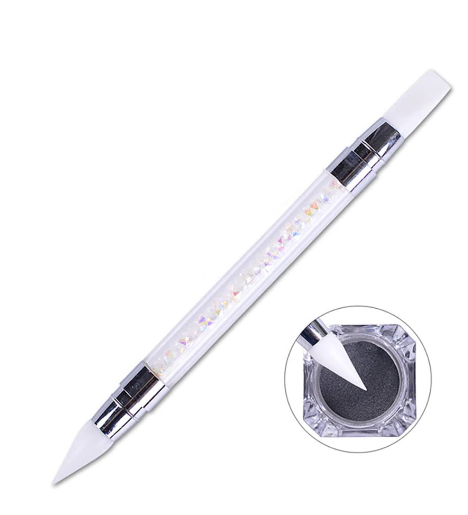 Nail Art Sculpture Pens Silicone Dual Head Manicure Carving Pen Rhinestone Beads Picker Tool DIY Nail Decoration Tool - Buy Online on GoSupps.com