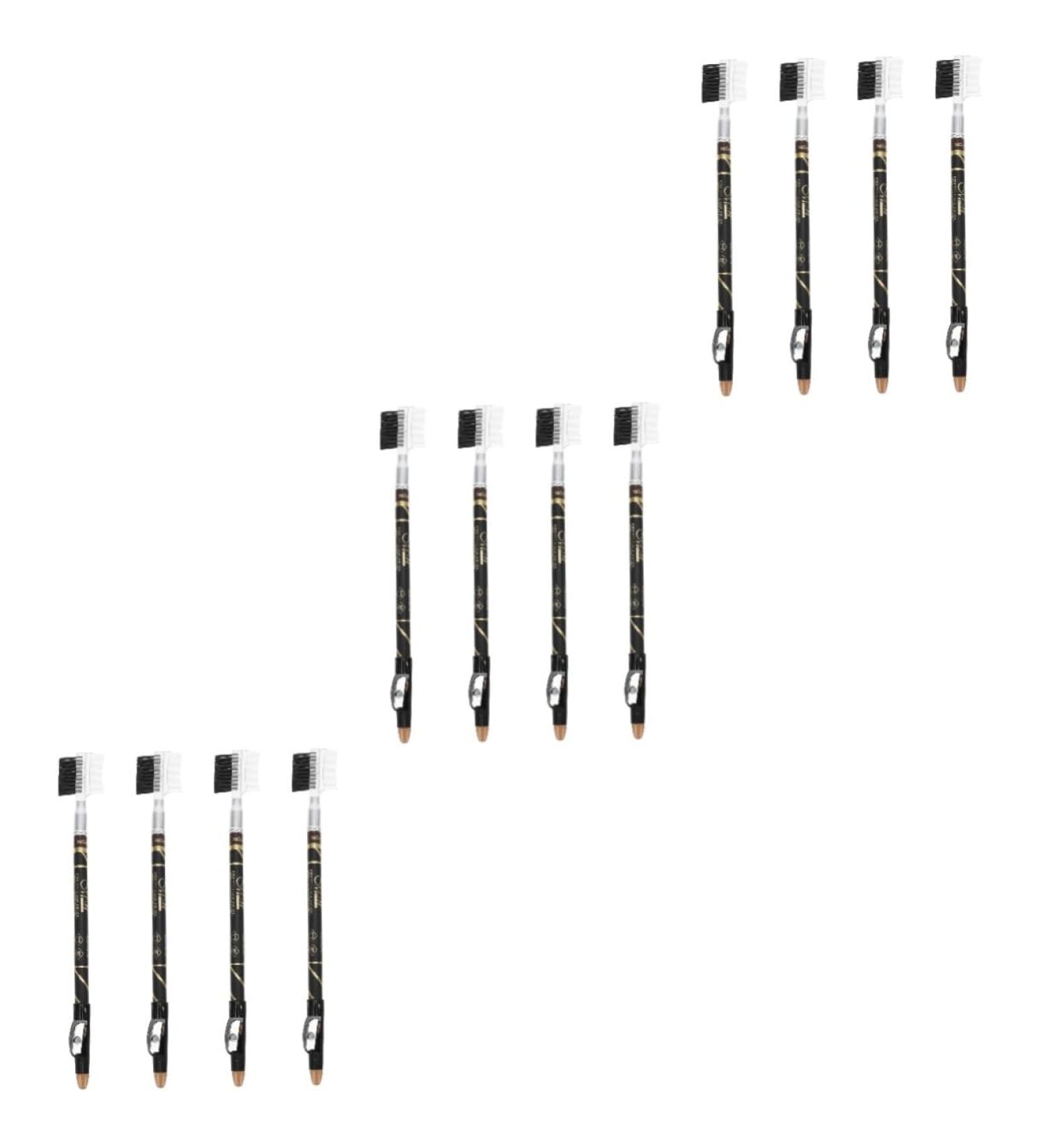 FOMIYES 12 Pcs Two-in-one Eyebrow Pencil Waterproof Brow Pencil Brow Drawing Pens Eyebrow Makeup Tools Girl - Buy Online on GoSupps.com