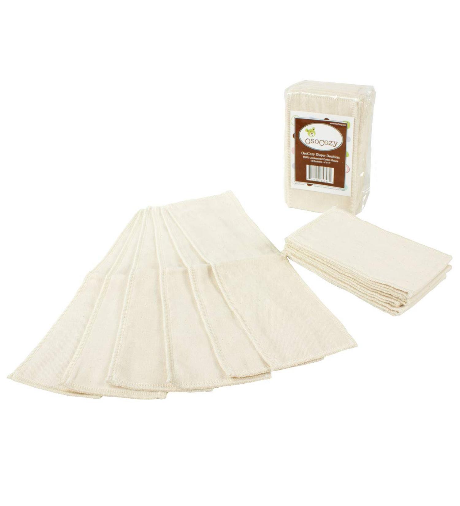 OsoCozy Gauze Diaper Doublers - Pack of 12 (Unbleached)