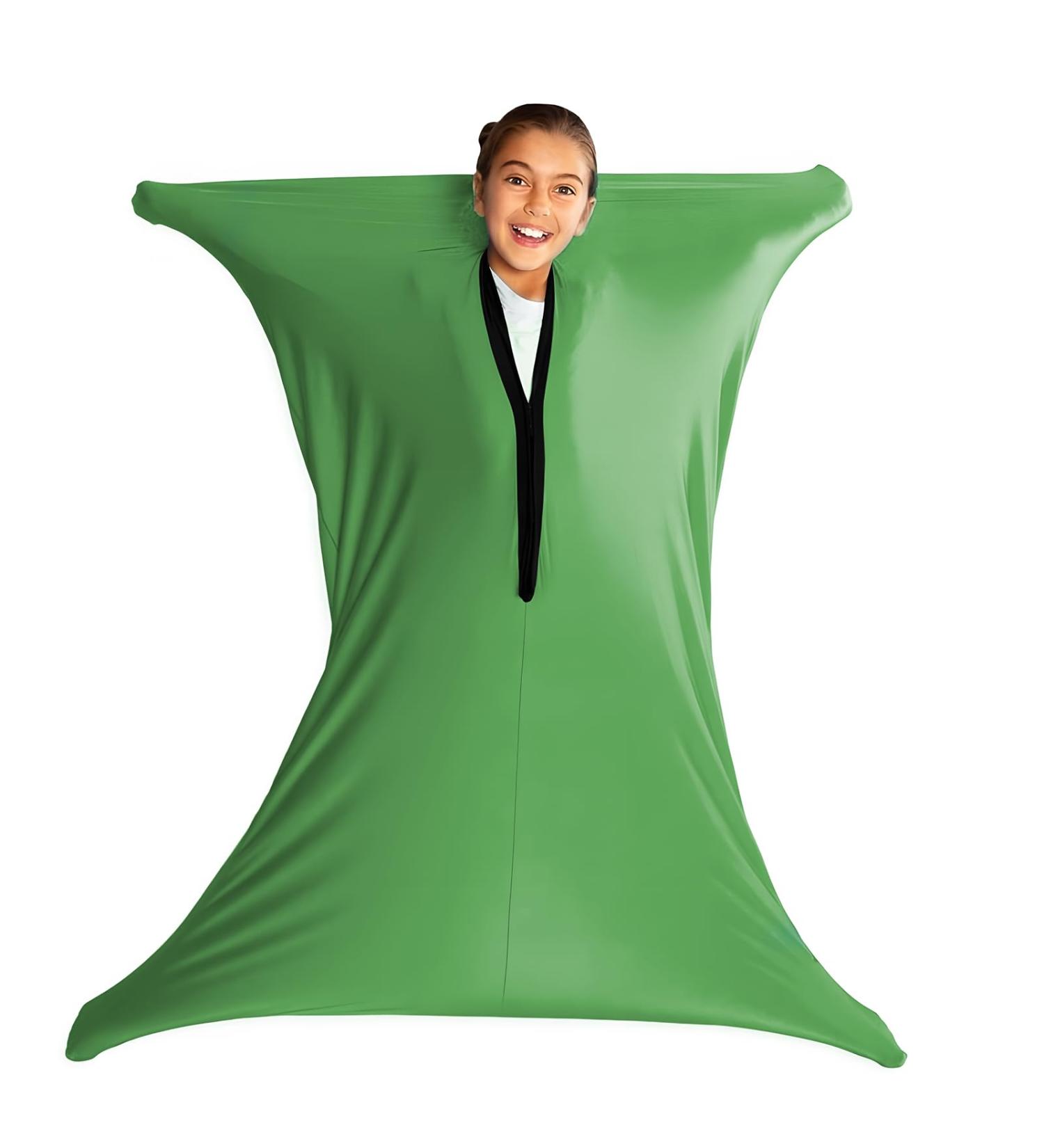 SZSMART Sensory Body Sock for Kids 56"x28" Full-Body Wrap Stretchy Body Sox to Relieve Stress for Children with Autism Anxiet (Green L/140-160cm) L/140-160cm Green - Buy Online on GoSupps.com