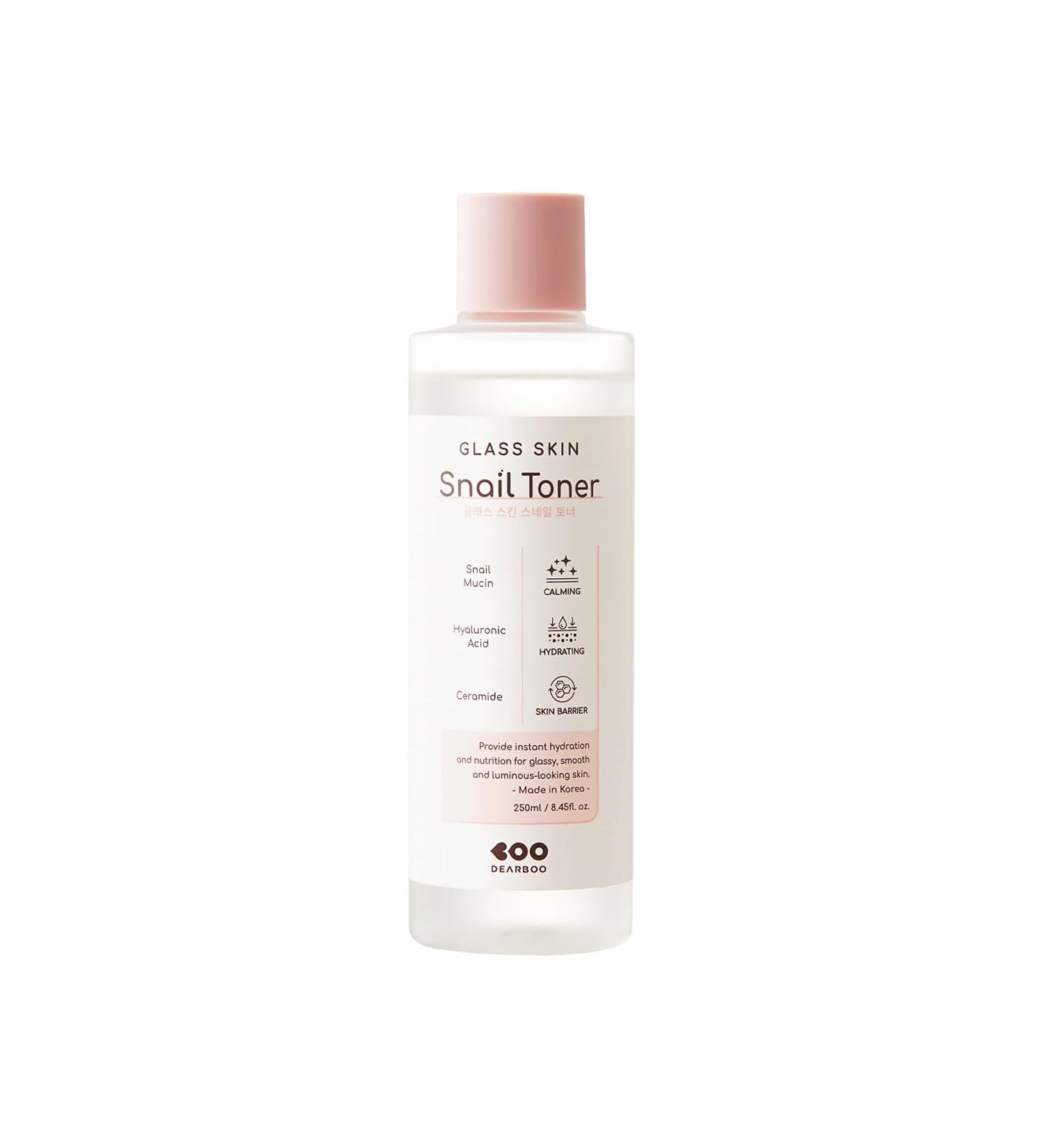DEARBOO Glass Skin Snail Toner 8.45 fl oz Hydrating Facial Toner with Snail Mucin for a Radiant-Looking Complexion - Buy Online on GoSupps.com