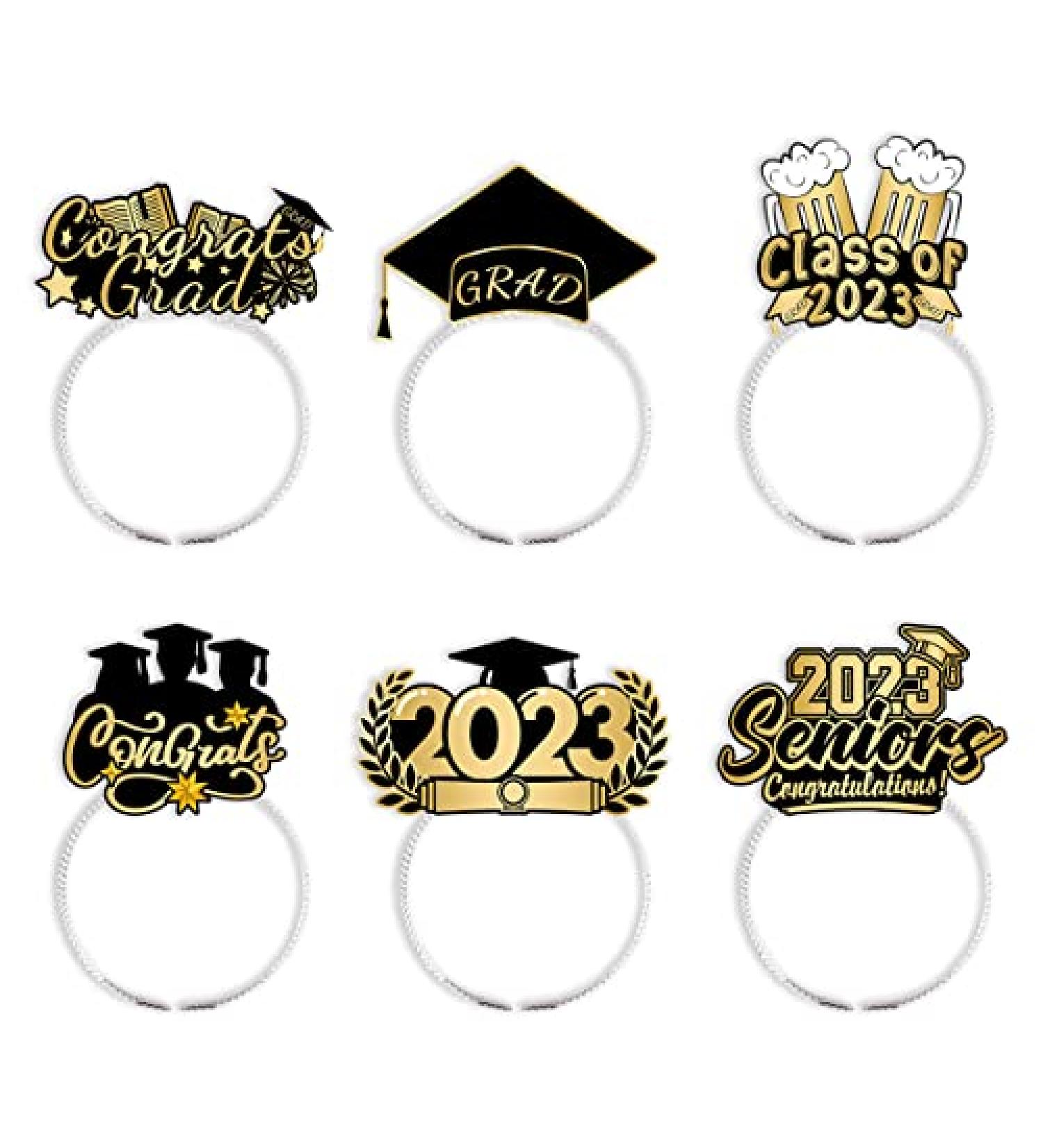 2023 Graduation Headbands - Bachelor Hat Paper Decorations - Set of 6 Graduation Party Hair Accessories - Buy Online on GoSupps.com