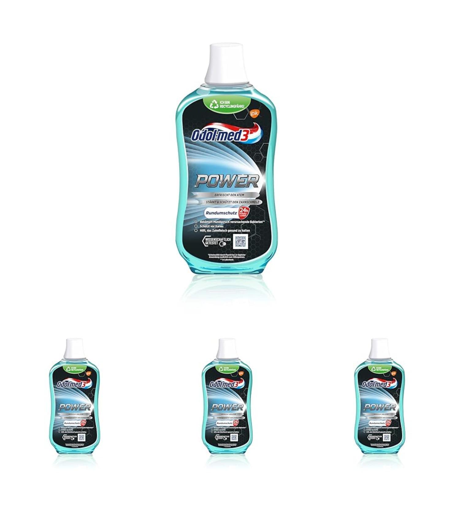 Odol-med3 Mouthwash Power alcohol-free mouthwash 500ml (pack of 4) 500 ml (pack of 4)