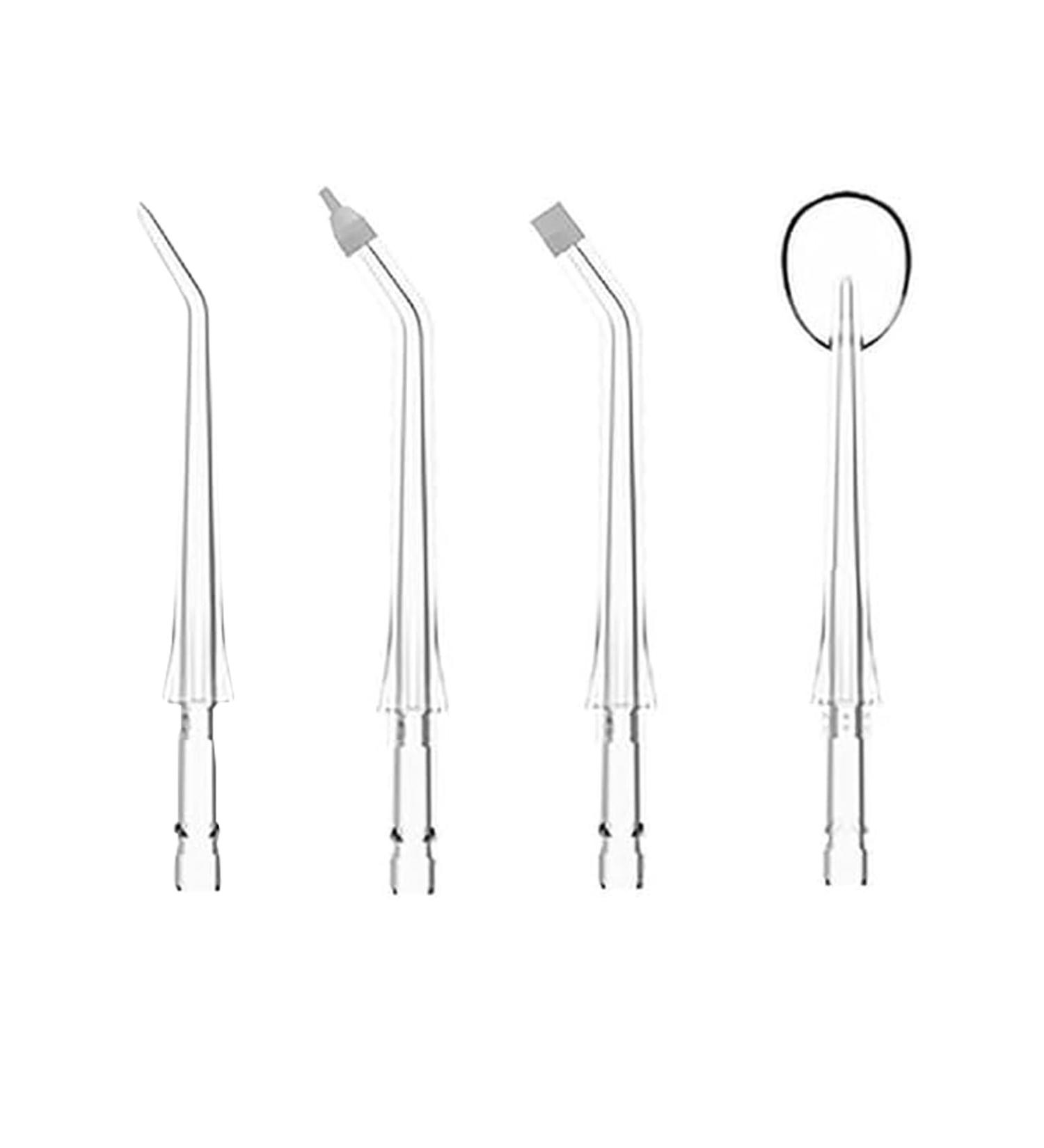 Replacement Heads for Uthvouxy Water Flosser Replacement Tips for Uthvouxy Water Flosser 1 Standard Nozzle 1 Orthodontic Nozzle 1 Periodontal Nozzle and 1 Tongue Nozzle four