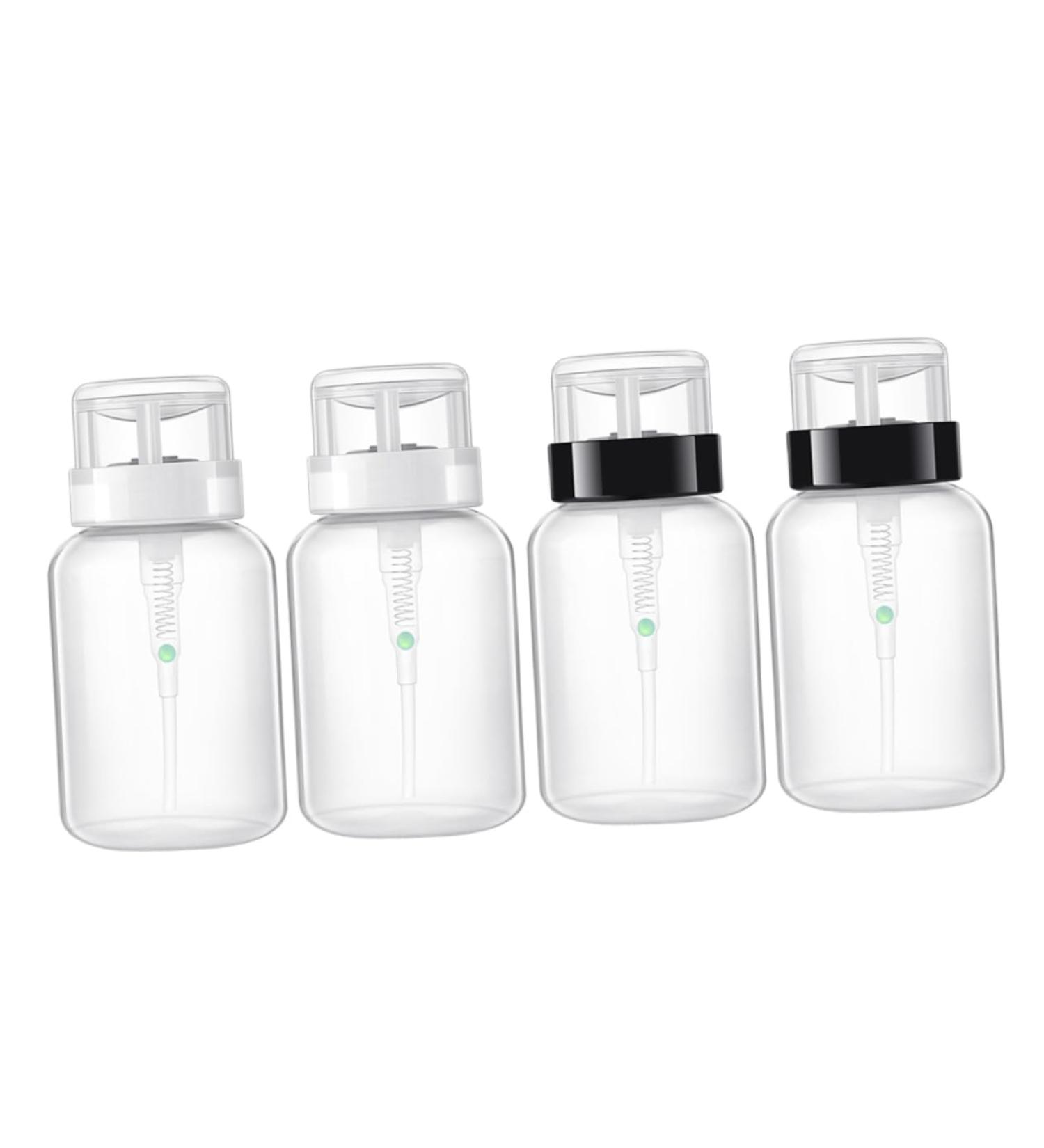 BIUDECO Set of 4 x 200ml Nail Polish Remover Bottles with Lockable Pump and Lockable Neck for Liquid Storage - Buy Online on GoSupps.com