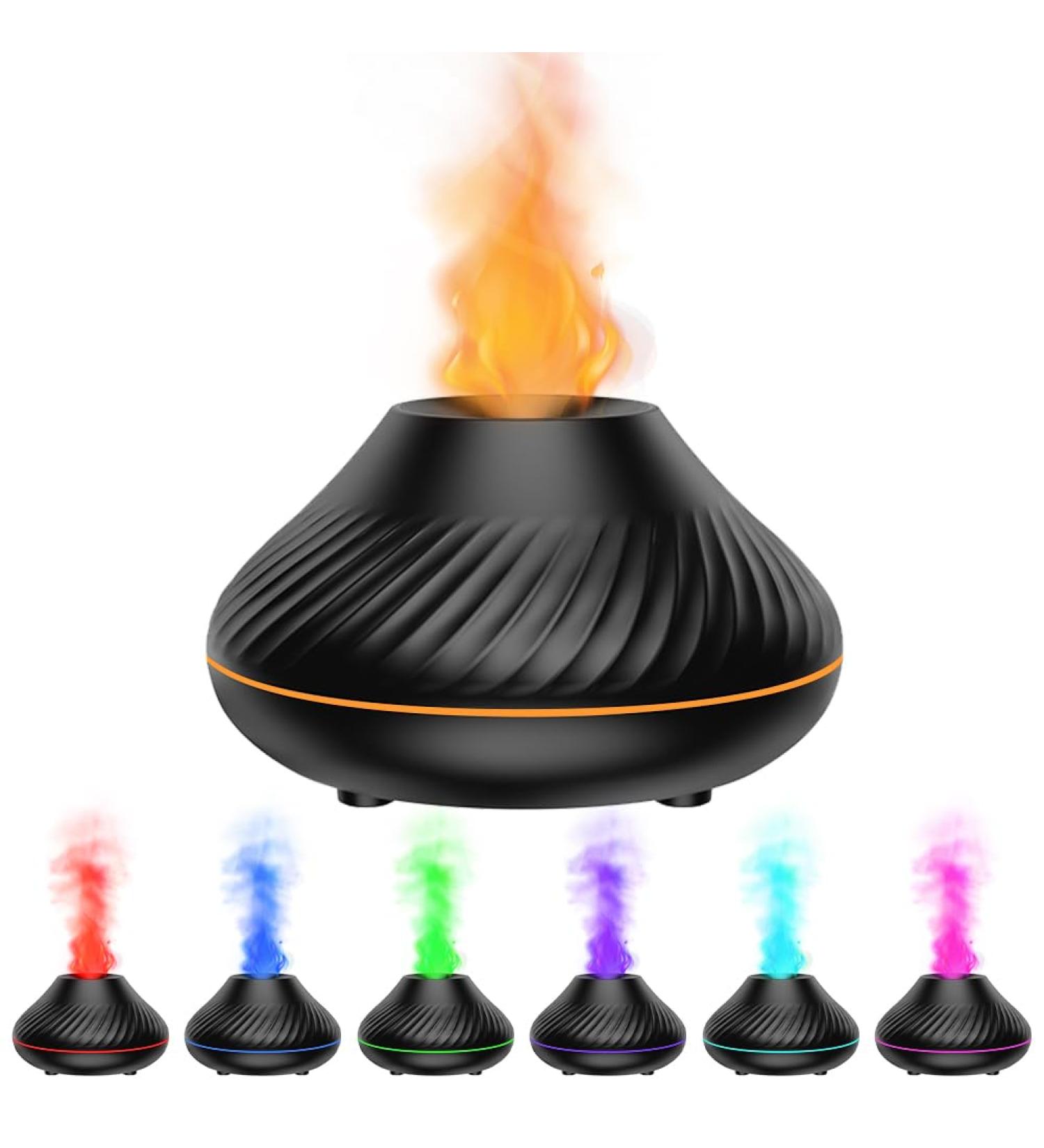 Ranjima Flame Diffuser - 7 Color Aroma Lamp & Humidifier | Waterless Auto Power-Off | Perfect for Home Bedroom Yoga & Office - Buy Online on GoSupps.com