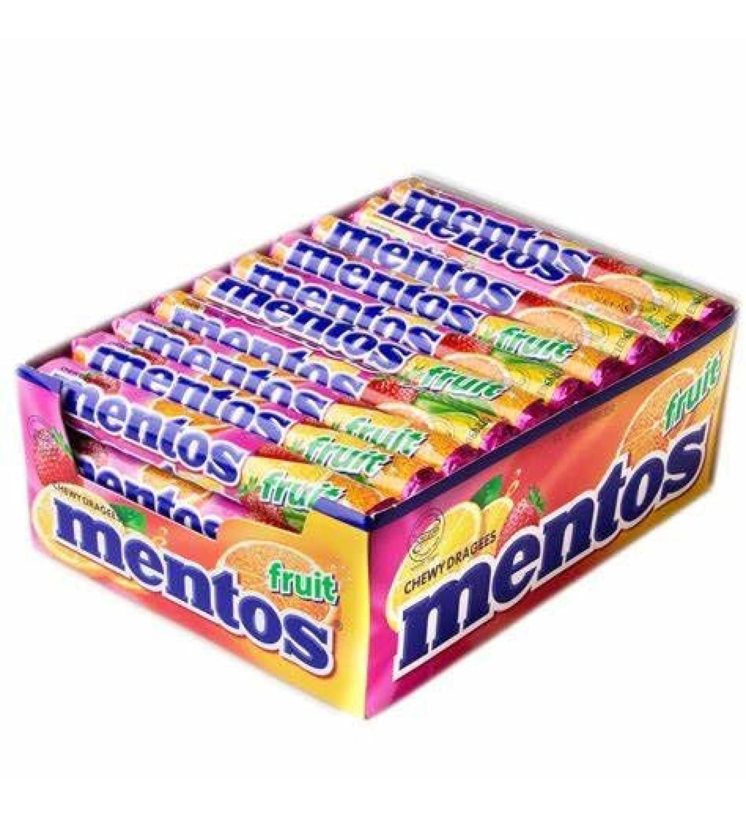 Mentos Sweets Chews Rolls Mints 40 x 38 g (Fruits)