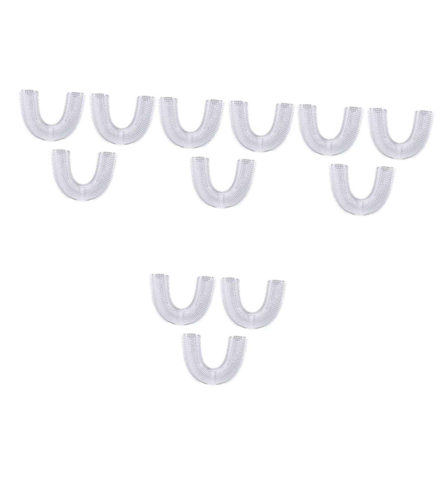 Doitool 12 Pcs Kids Tooth Heads for u-Head Toothbrush - White Silicone, Soft Shaped for Infants and Children - Compatible with Automatic Food Dispenser - Buy Online on GoSupps.com