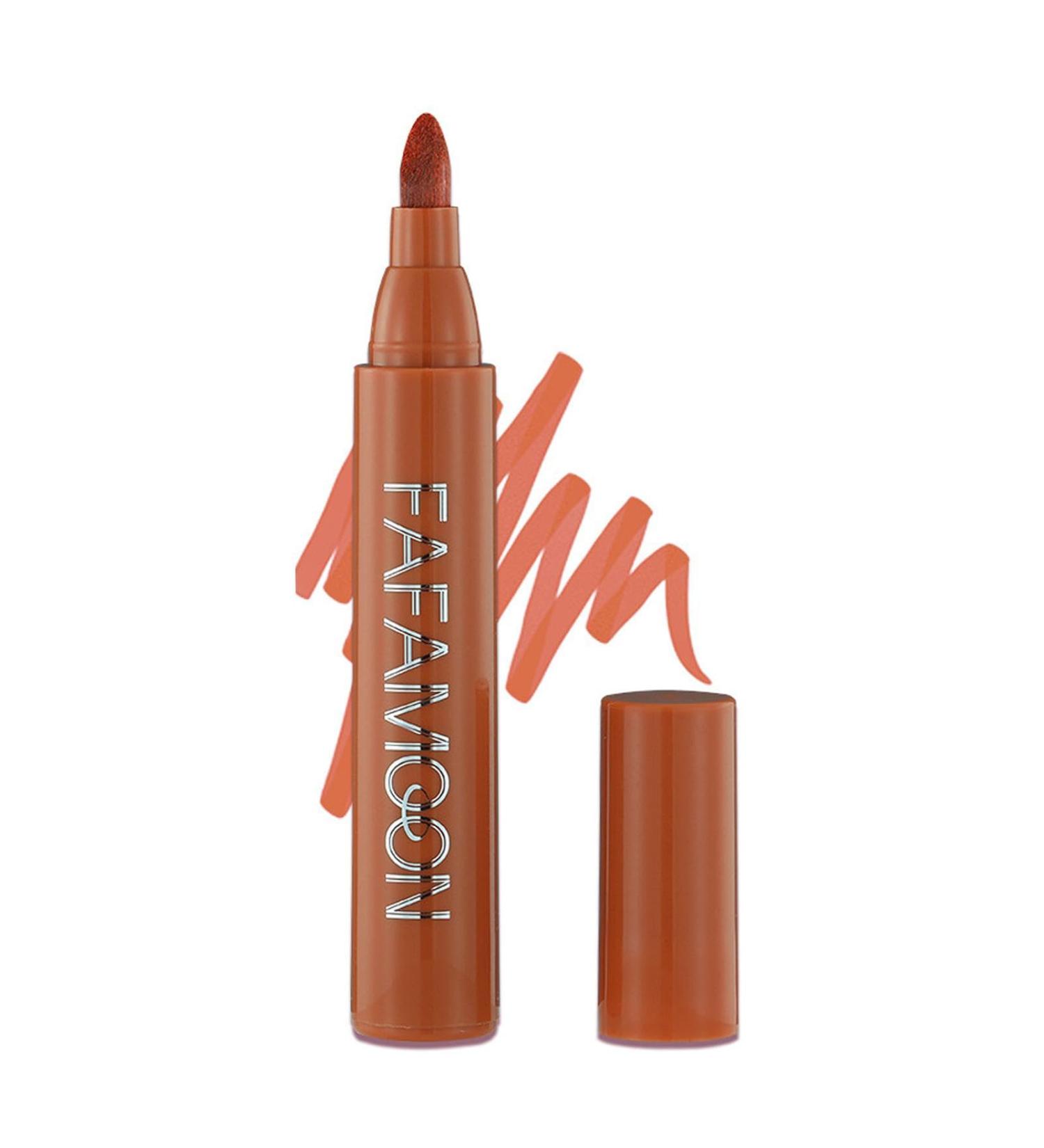 Lip Marker Stain | Waterproof Matte Lip Stain with Coconut Oil Aloe | Highly Pigmented Lip Makeup Pen for Women Girls Precise Chisel Tip Smudge Proof Long Lasting Neflum 03# - Buy Online on GoSupps.com