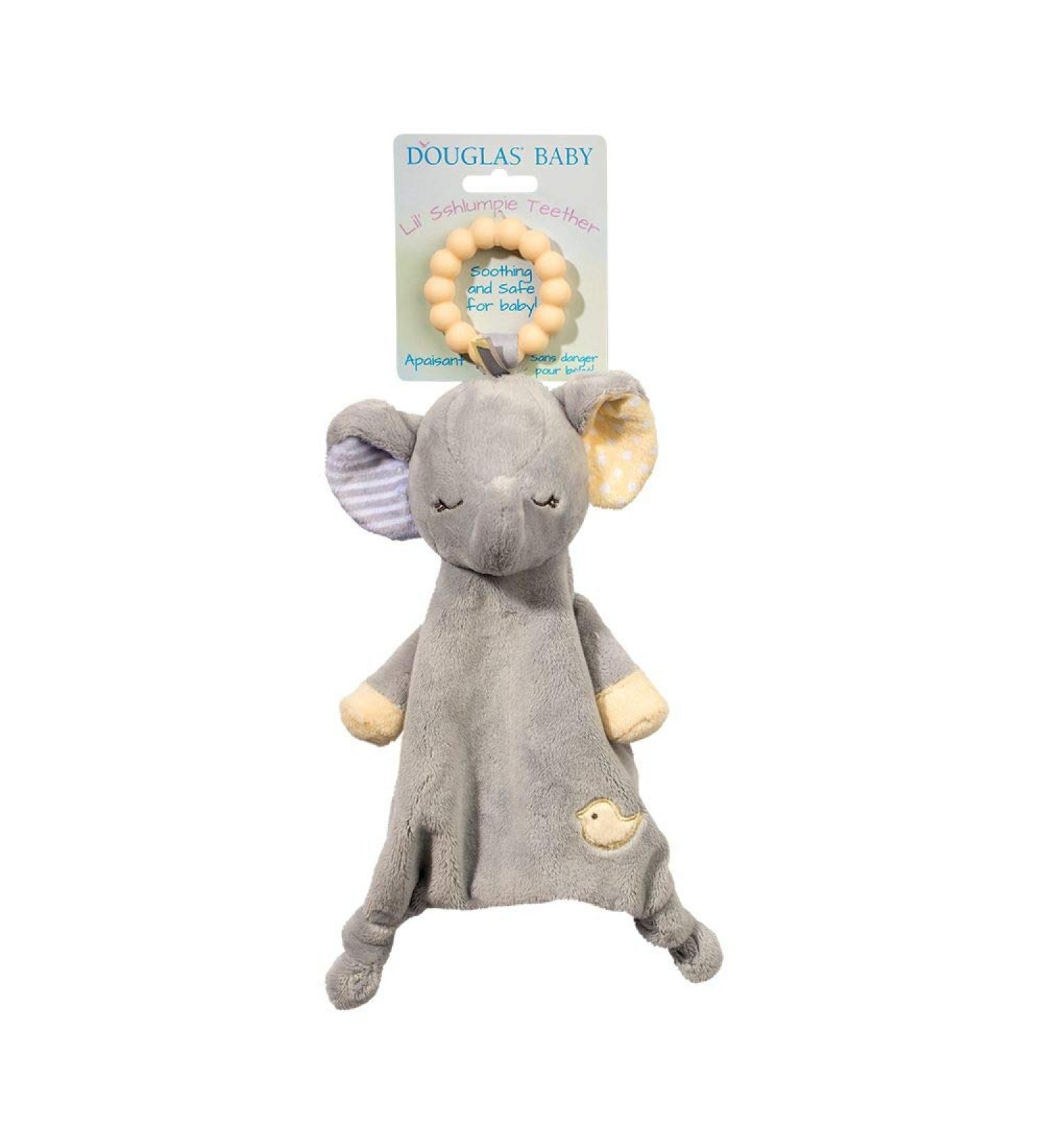 Douglas Baby Joey Gray Elephant Teether Plush Stuffed Animal Toy