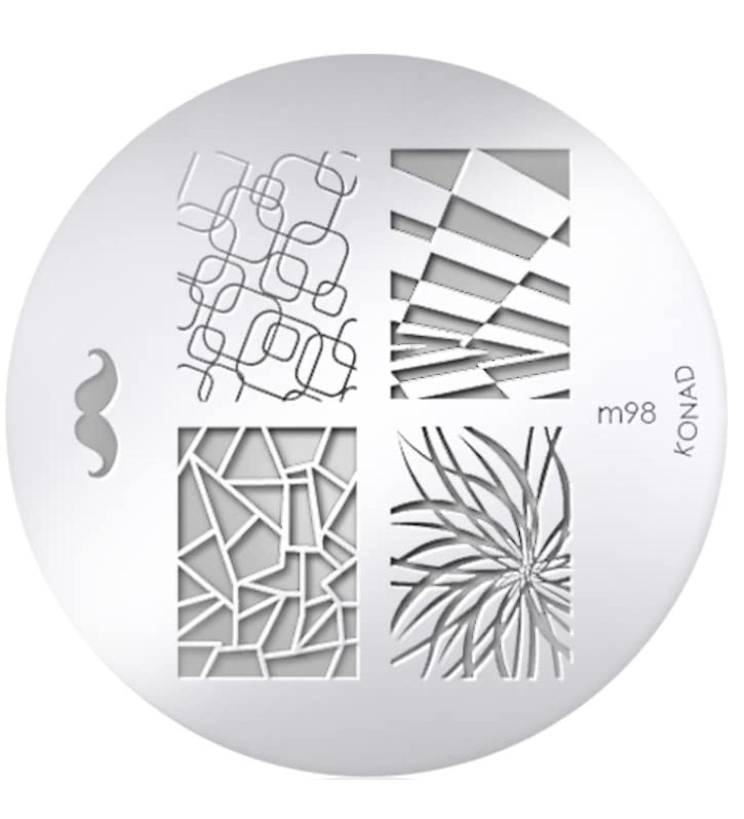 Konad stencil stamping stamping stencil M98
