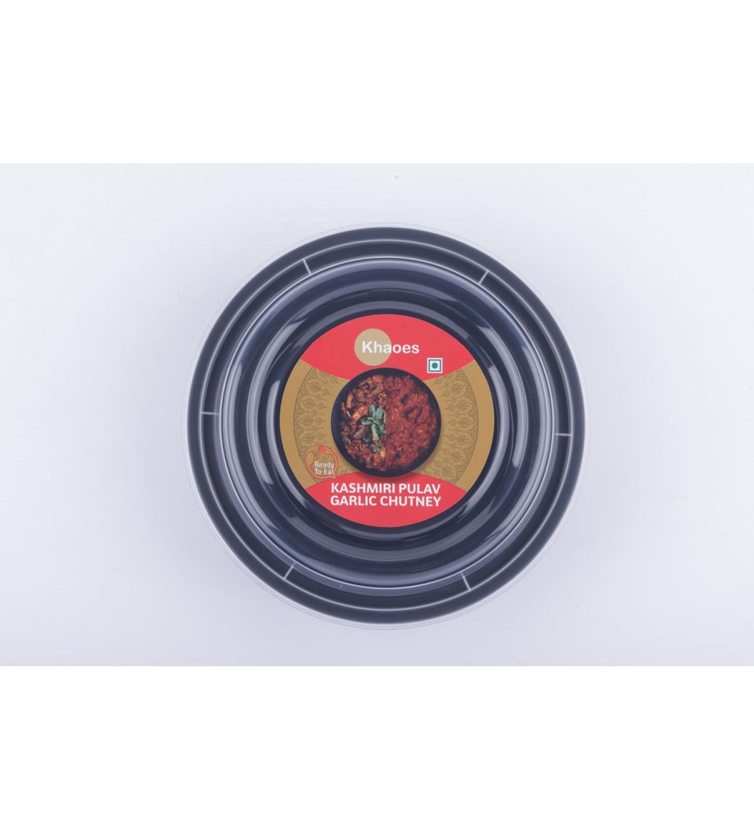 Khaoes Ready to Eat Kashmiri Pulav - Garlic Chutney Instant Kashmiri Pulav - Garlic Chutney with No Added Preservative and Colours (Item Weight : 88 gr Pack Of 1) - Buy Online on GoSupps.com