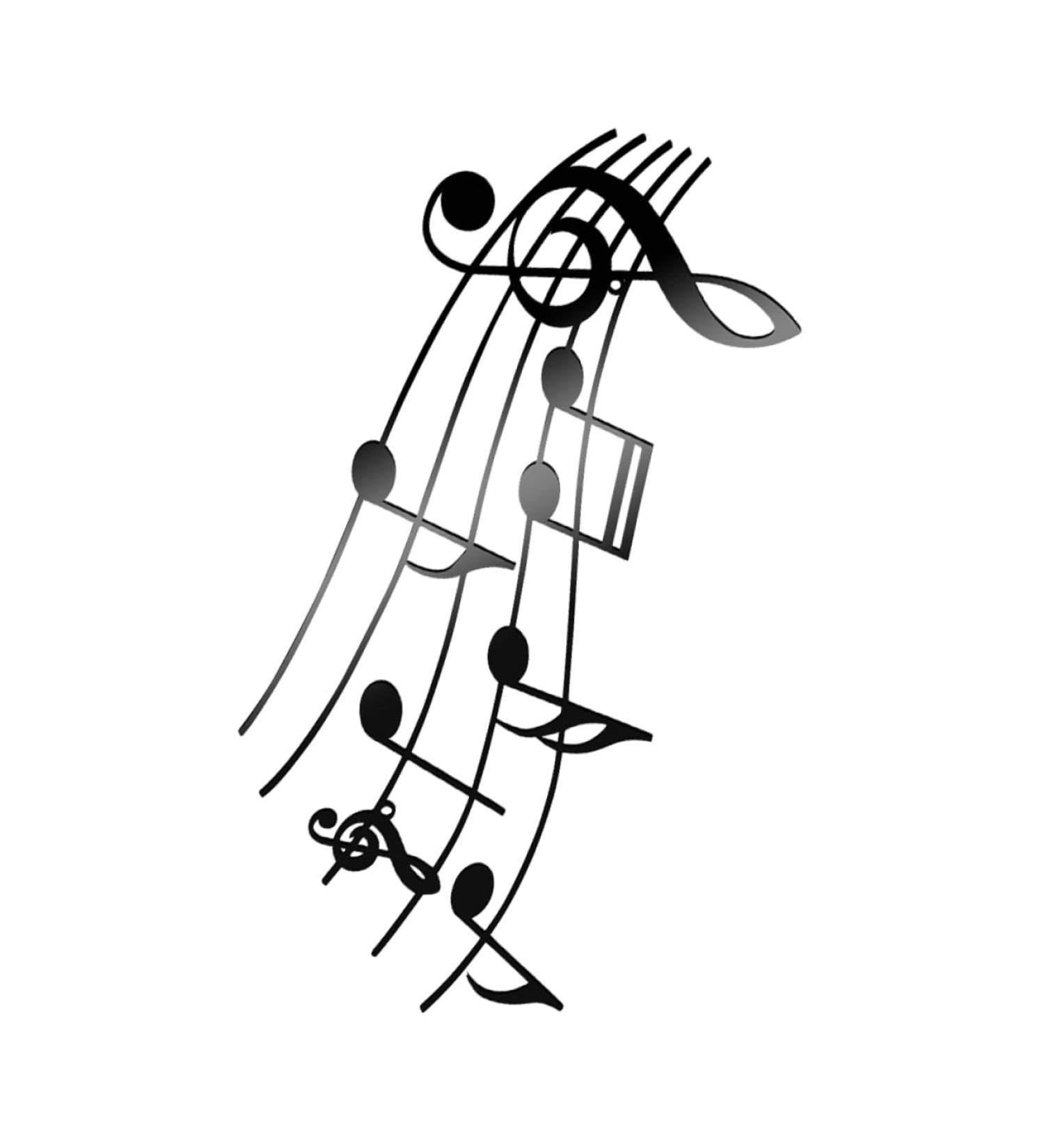 Zerodeko Studio Decor Musical Note Pendant Emblems Music Note Wall Decora Wall Backdrop Ornament Household Metal Flower Black 50x26.8cm - Buy Online on GoSupps.com