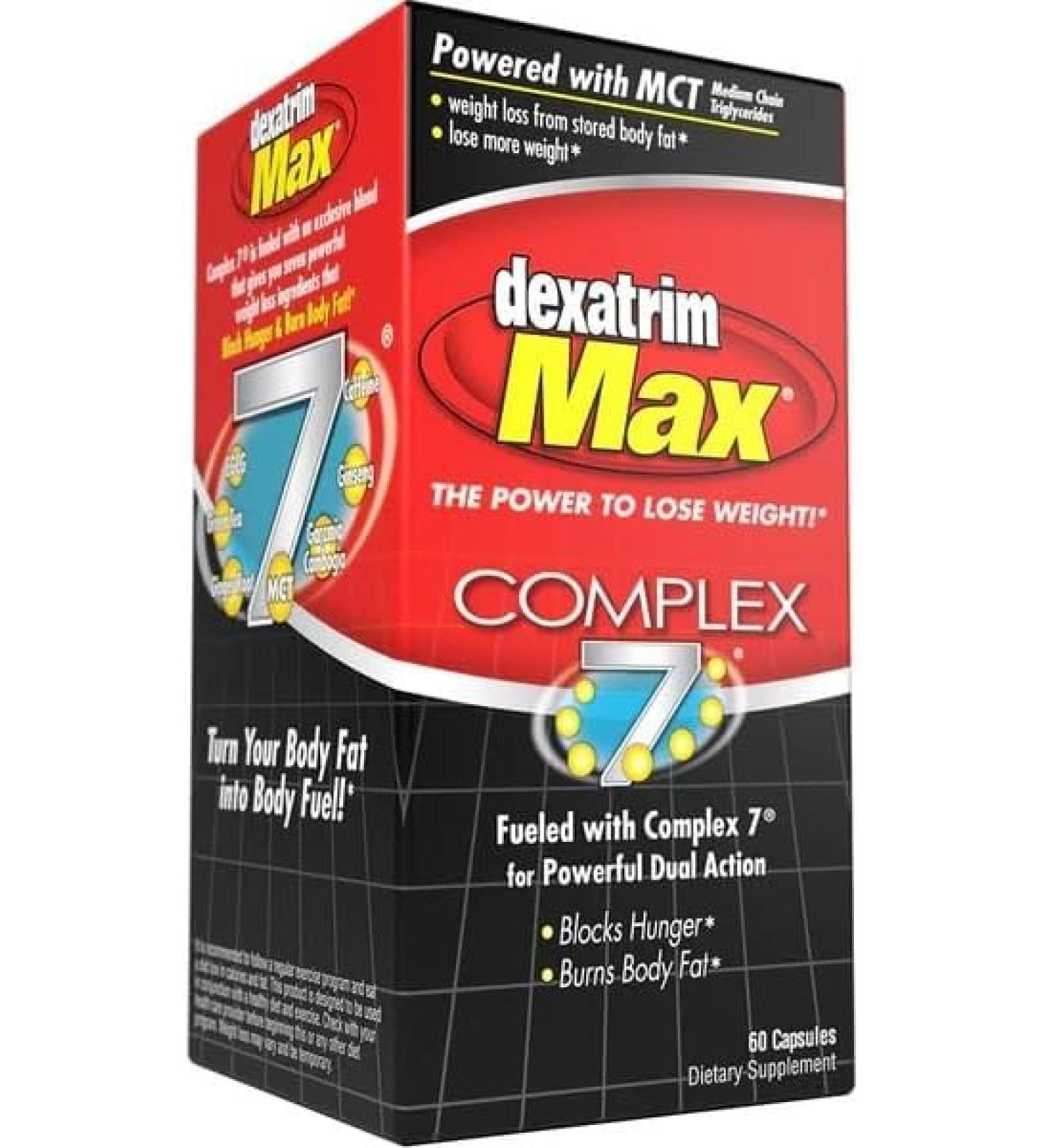 ILIOS Dexatrim Max Complex-7 | Diet Pills to Lose Weight - 7 Powerful Ingredients to Reduce Hunger & Body Fat Fat Burner Supplements Weight Loss Pills for Women & Men 1 Pack w/ 60 Capsules - Buy Online on GoSupps.com