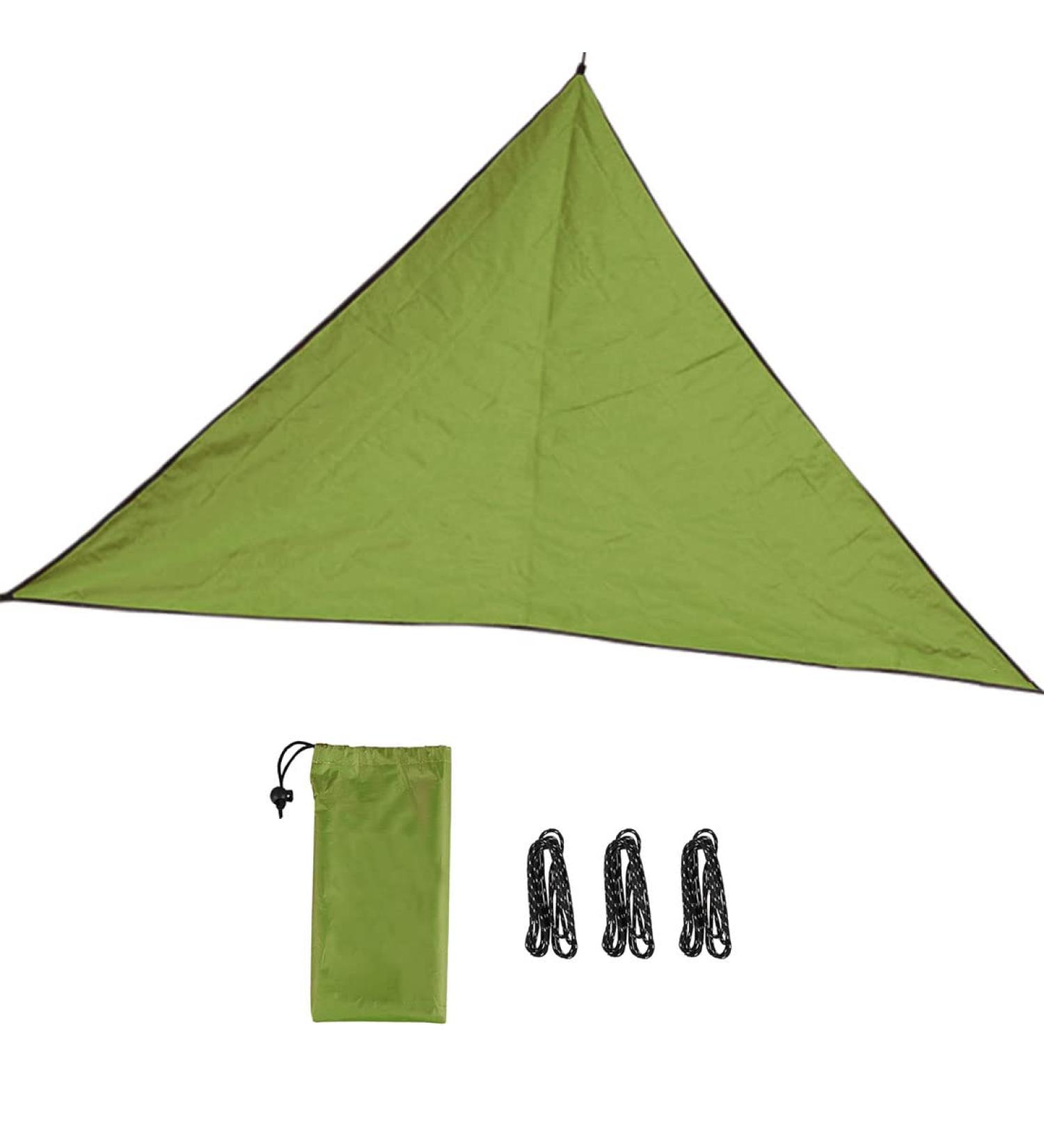KRATARC 10'x 10'x 10' Outdoor Sun Shade Beach Mat Triangle Blanket Picnic Mat Tarp Water-Resistant Awning Footprint UV Protection Lightweight Canopy for Hammock Camping Hiking Beach (Green) - Buy Online on GoSupps.com