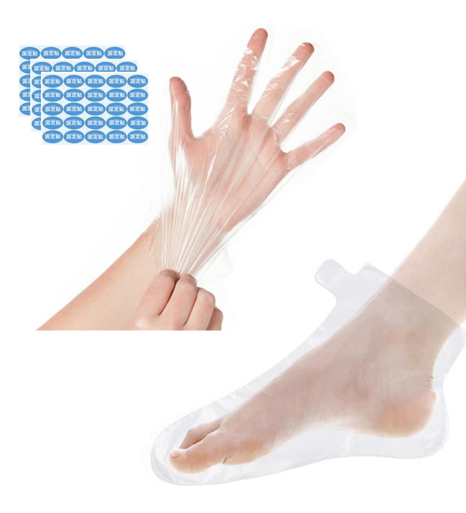 200 Counts Paraffin Wax Bath Liners Hands & Feet Disposable Large Plastic Mitt Bags and Sock Liners Therapy Wax Refill Socks & Gloves Cozy Hand Foot Covers with Stickers for Women Men - Buy Online on GoSupps.com