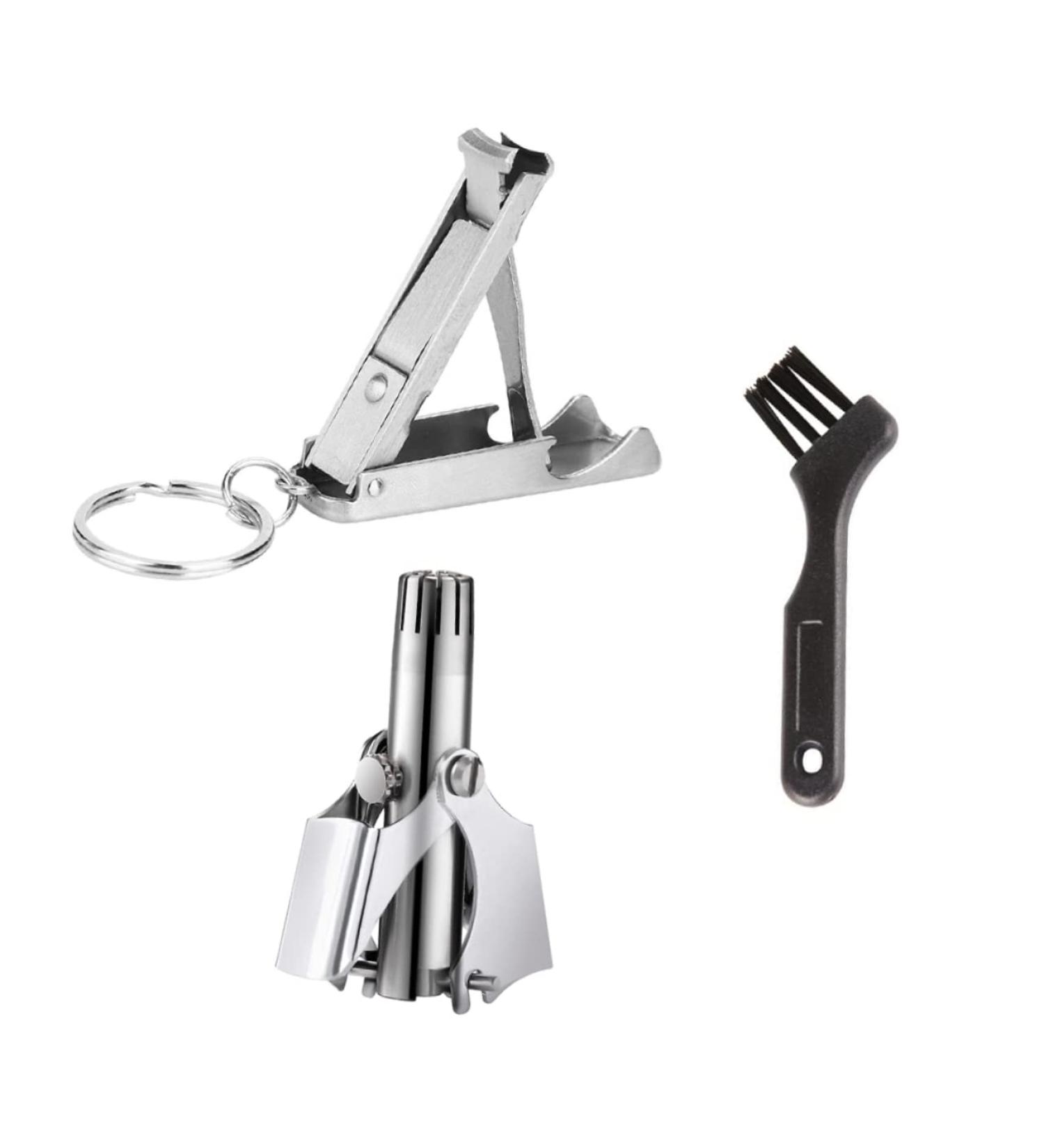 NOLITOY Nose Hair Trimmer Set - Manual Stainless Steel Clipper for Men | Effective Nose Hair Removal Tool - Buy Online on GoSupps.com