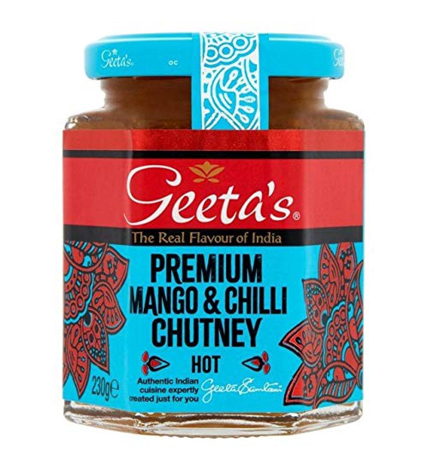 Geetas Premium Chutney mangue & Piment - 230 g - Lot de 2