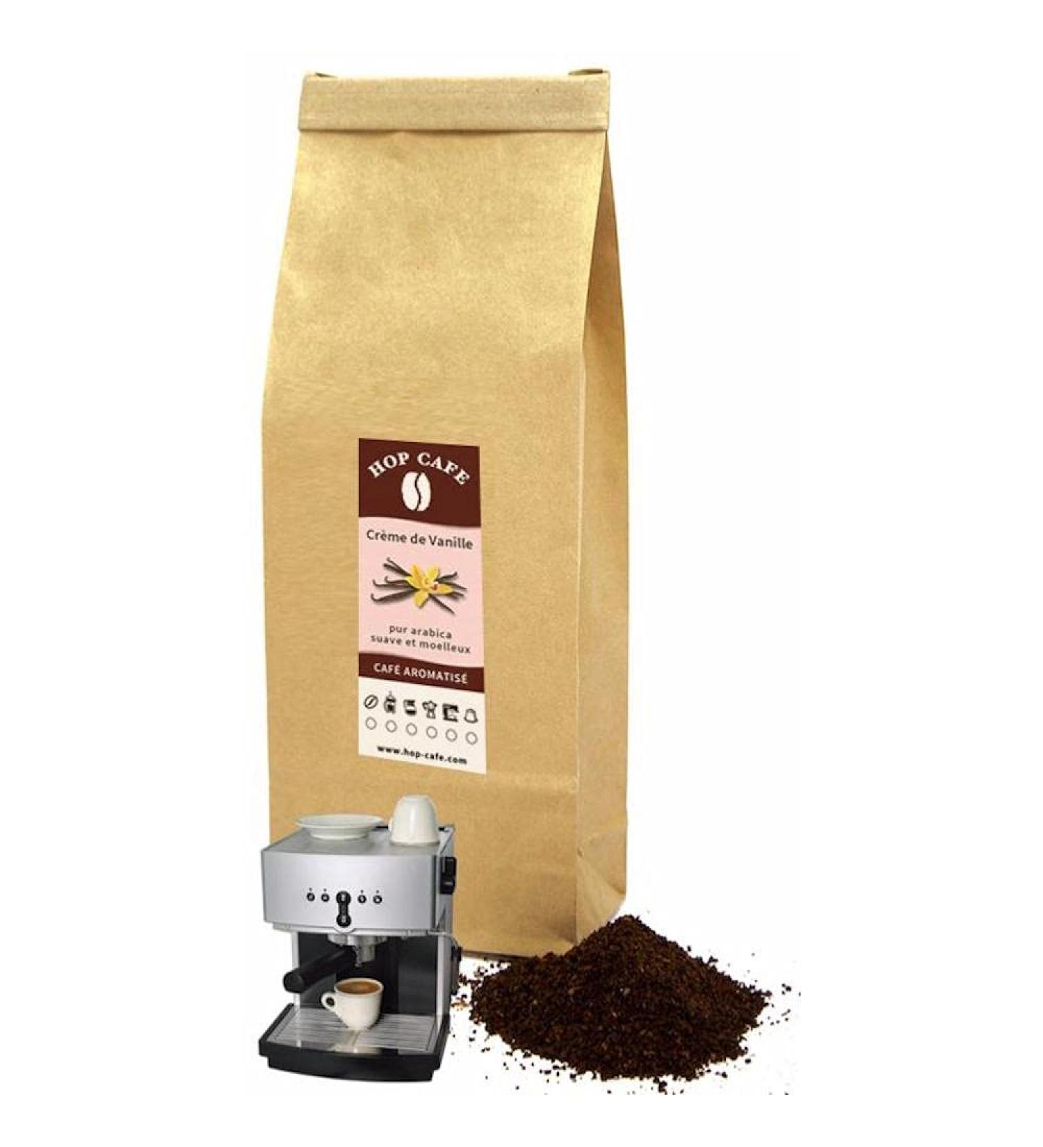 HOP CAFE - Caf moulu - Ar me cr me de vanille - 250g - pour machine Expresso