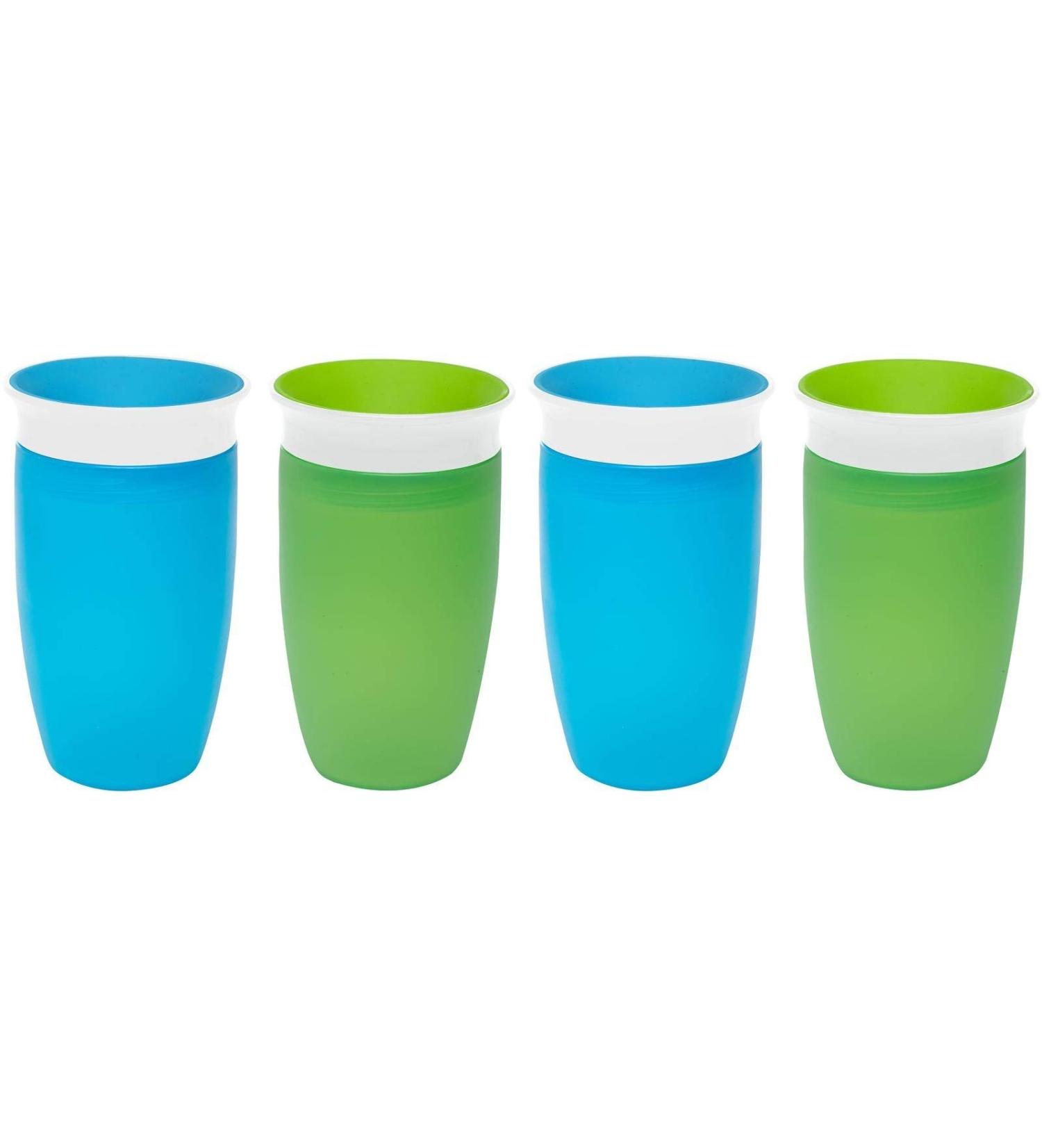 Munchkin Miracle 360 Sippy Cup - Green/Blu  4 Count (Pack of 1)